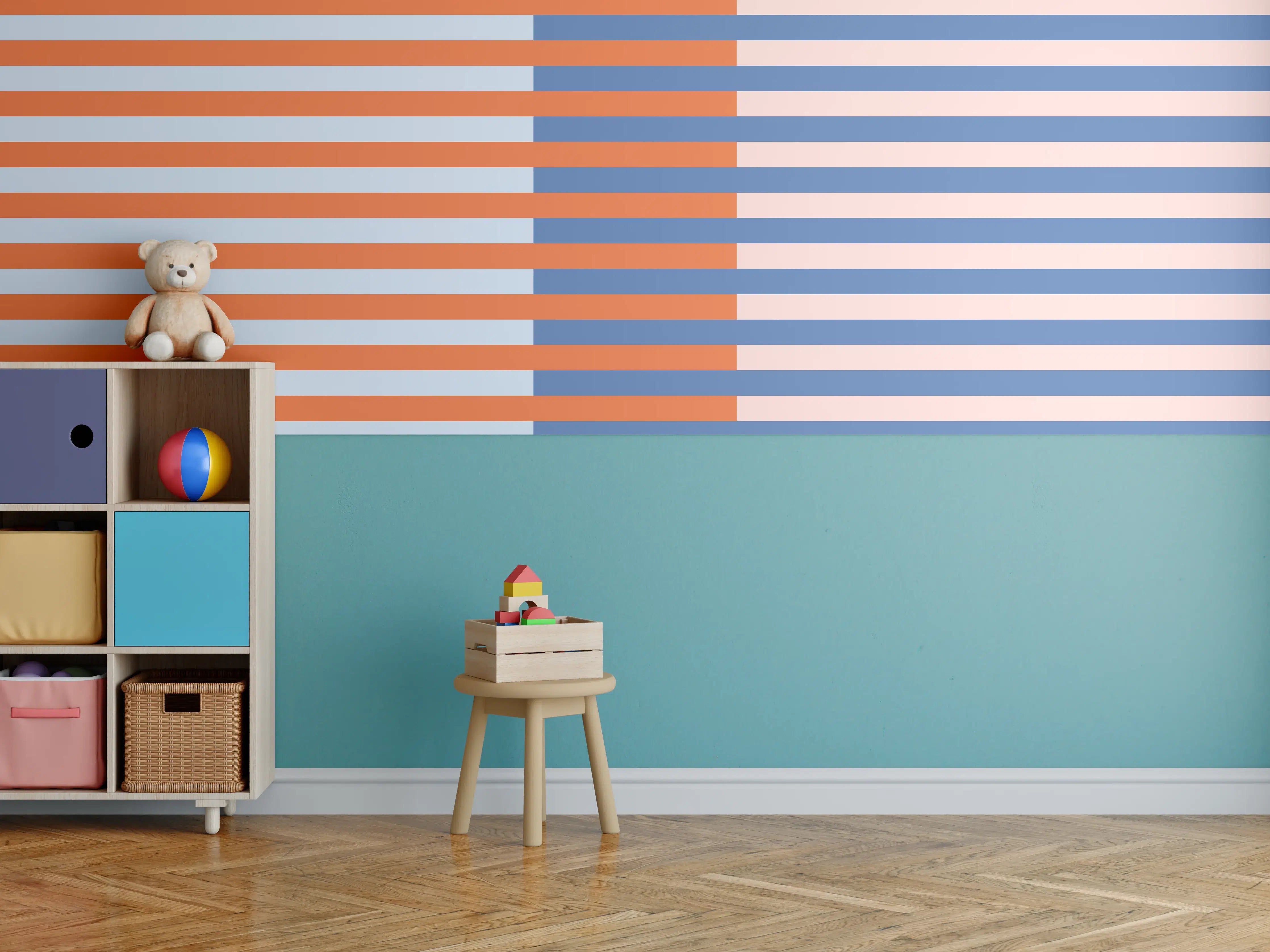 Kinderzimmer Wandgestaltung - The Springs - Multy Stripes - Crocus