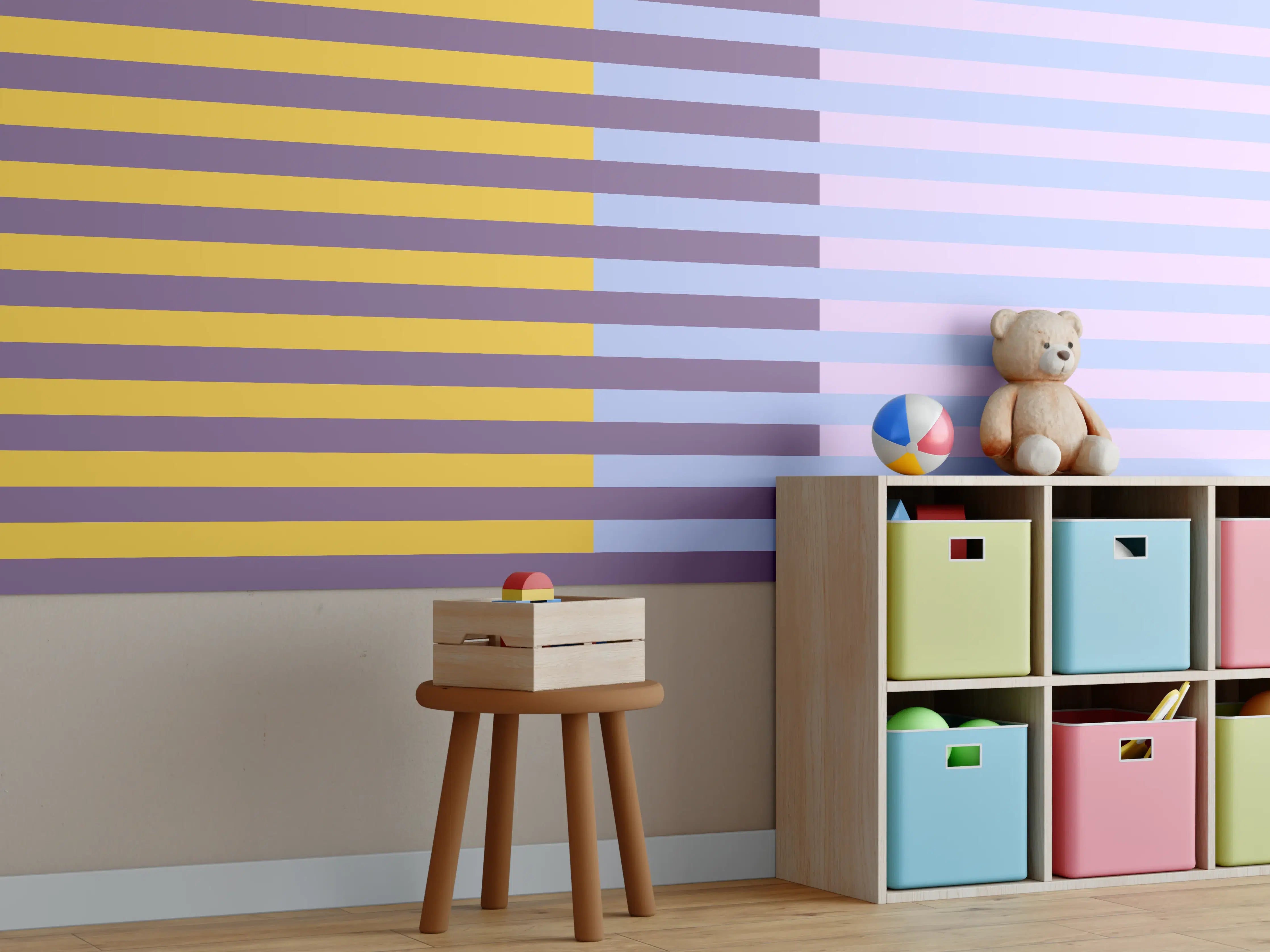 Kinderzimmer Wandgestaltung - The Springs - Multy Stripes - Lilac