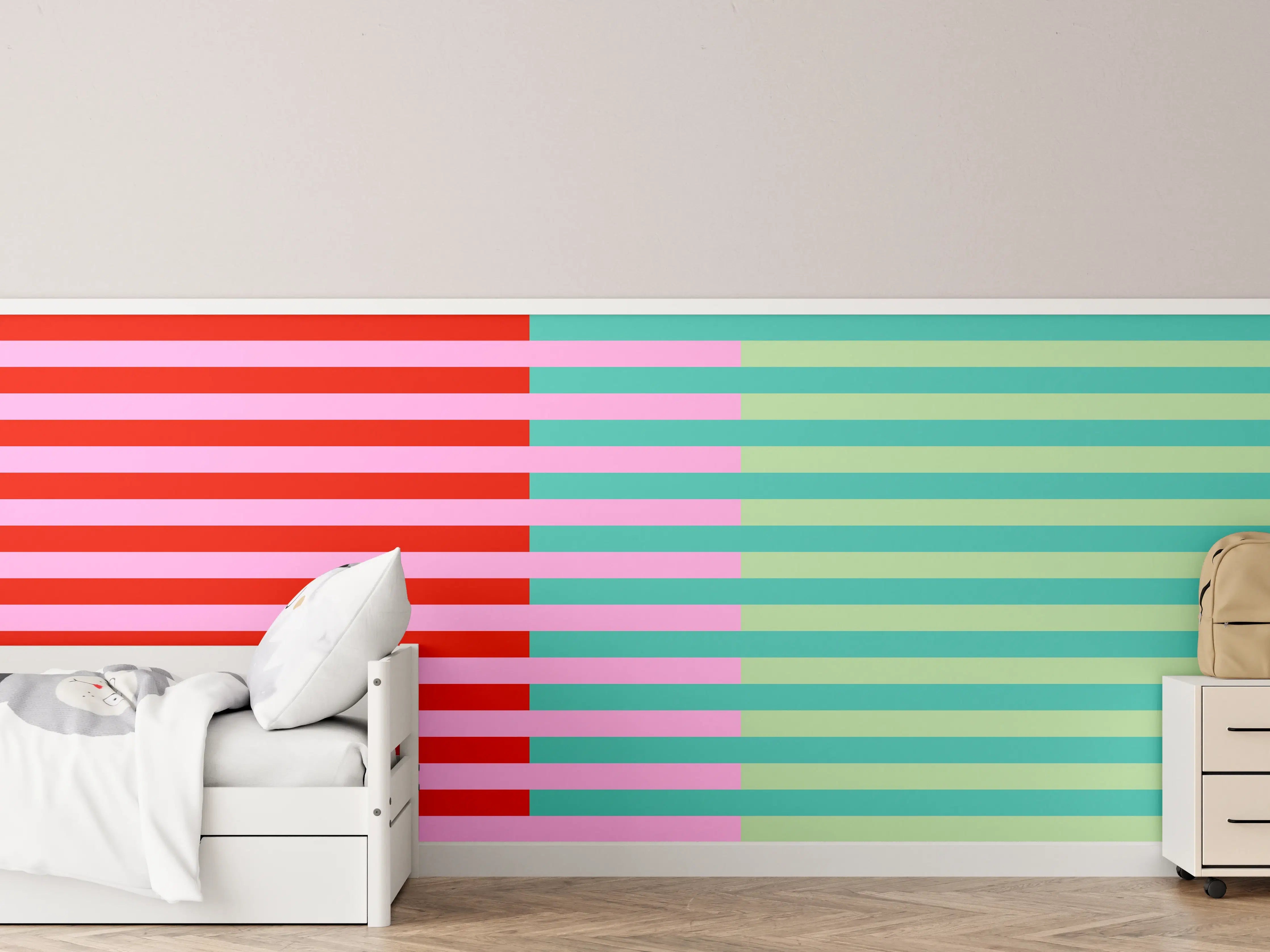 Kinderzimmer Wandgestaltung - The Springs - Multy Stripes - Peony
