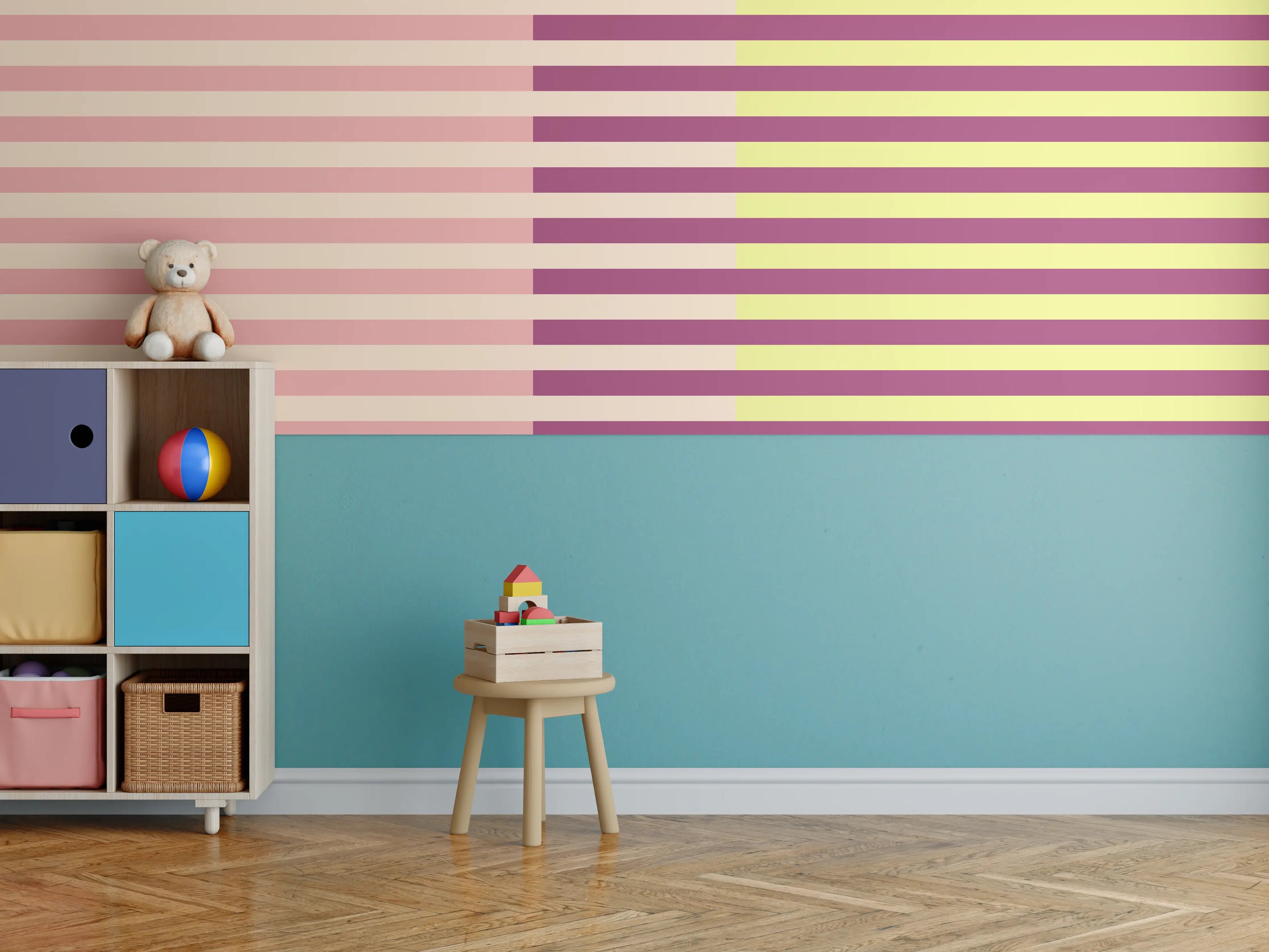 Kinderzimmer Wandgestaltung - The Springs - Multy Stripes - Tulip