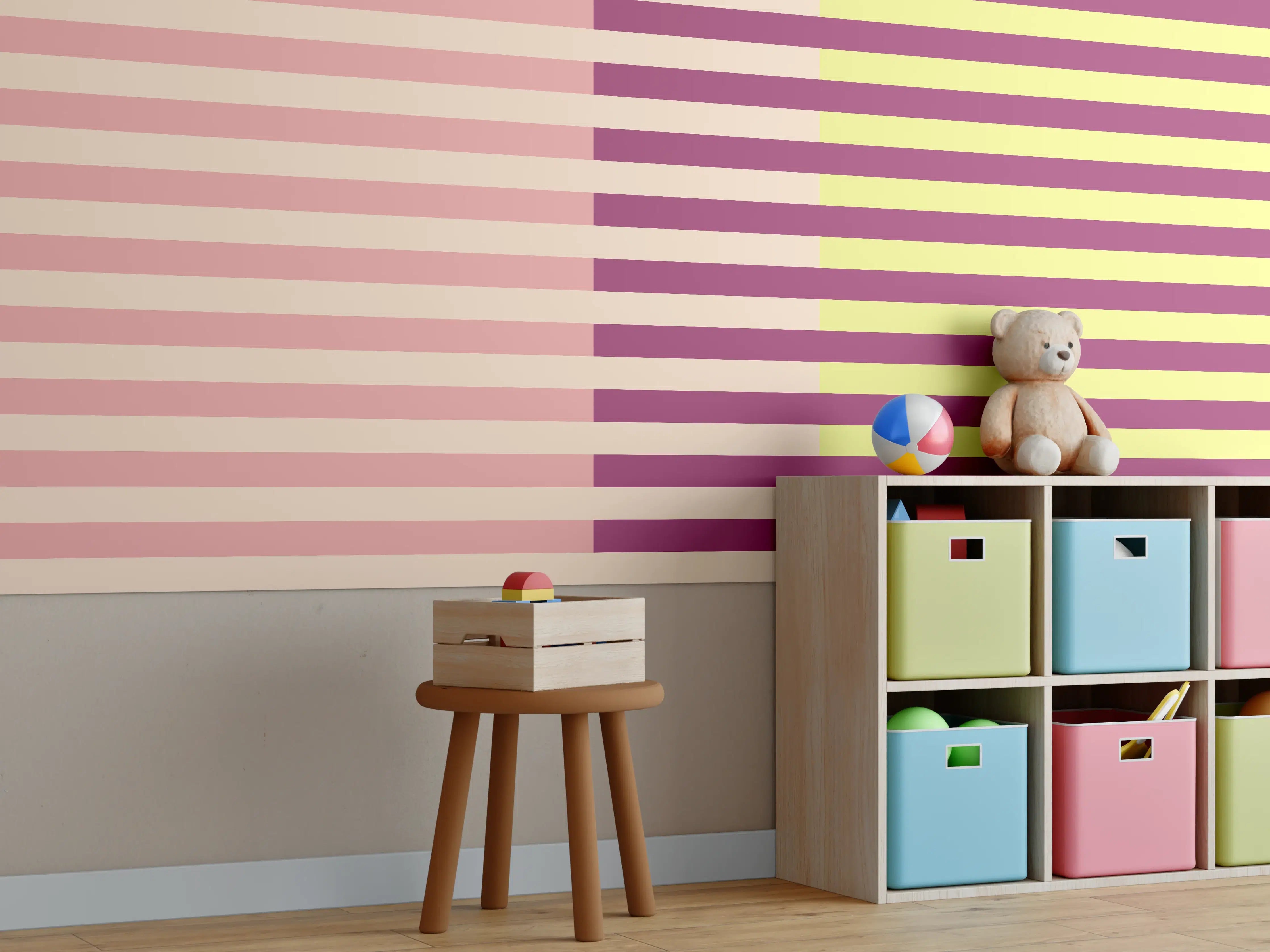 Kinderzimmer Wandgestaltung - The Springs - Multy Stripes - Tulip