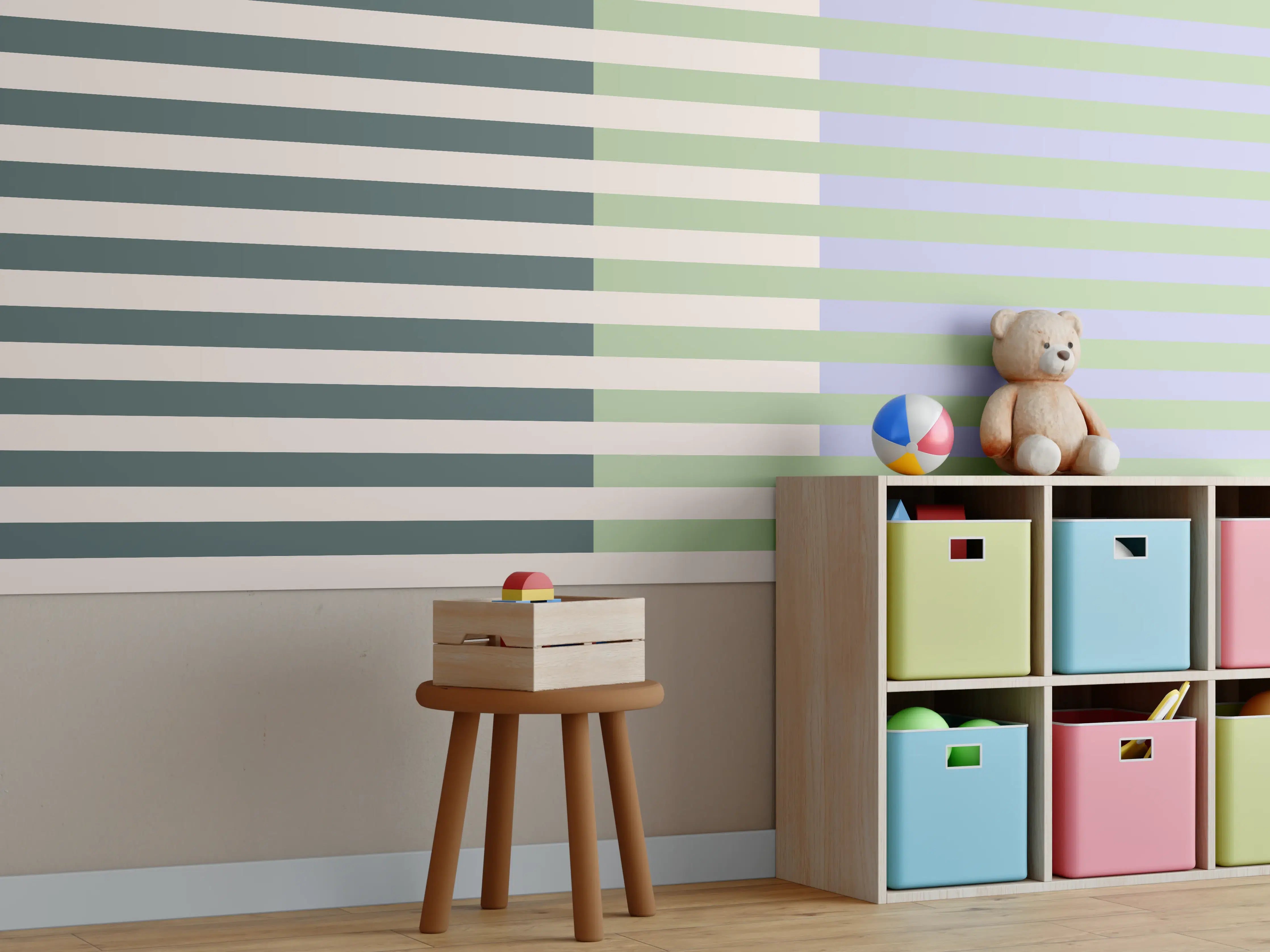 Kinderzimmer Wandgestaltung - The Vintages - Multy Stripes - Colin