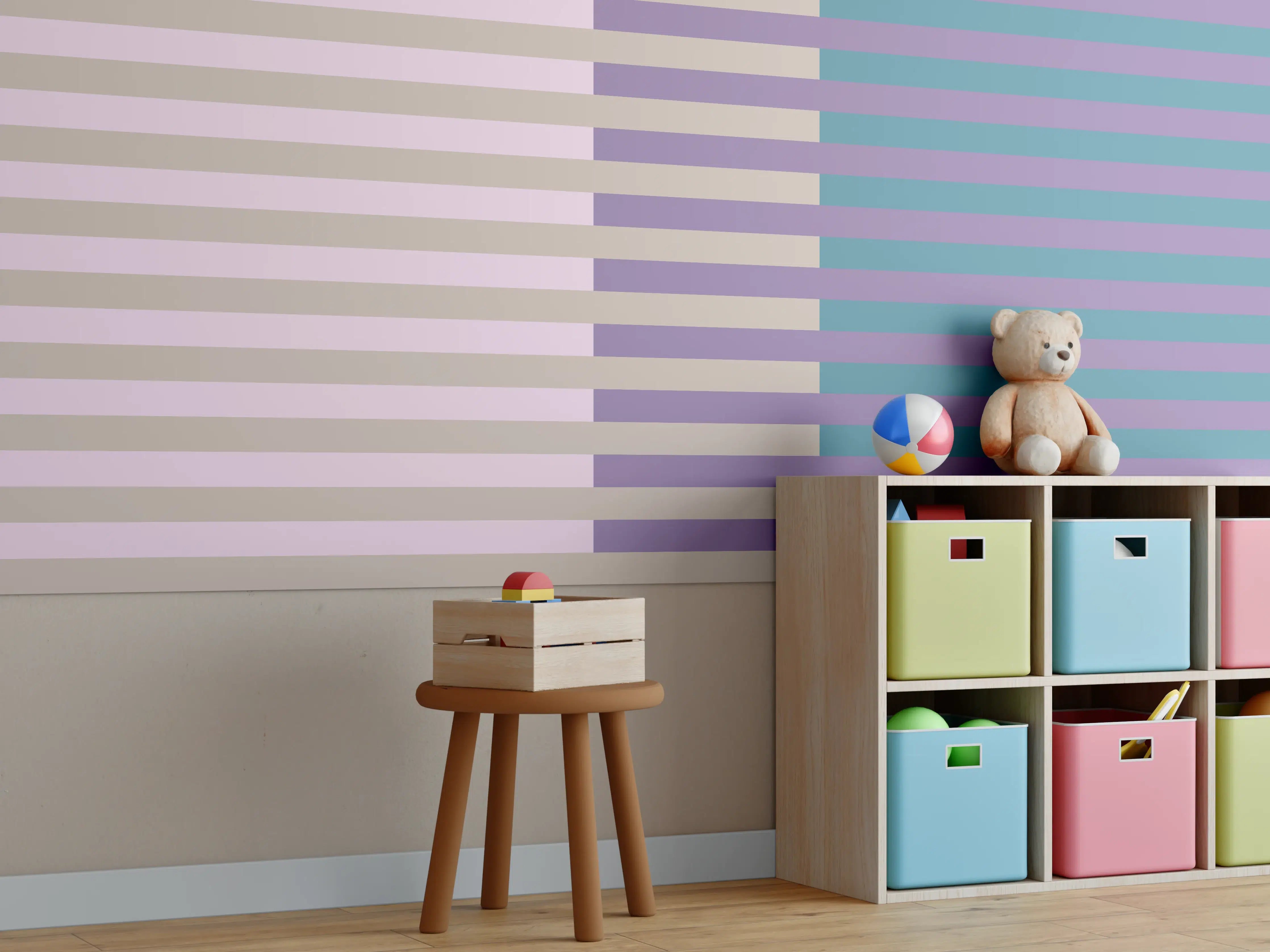 Kinderzimmer Wandgestaltung - The Vintages - Multy Stripes - Daphne