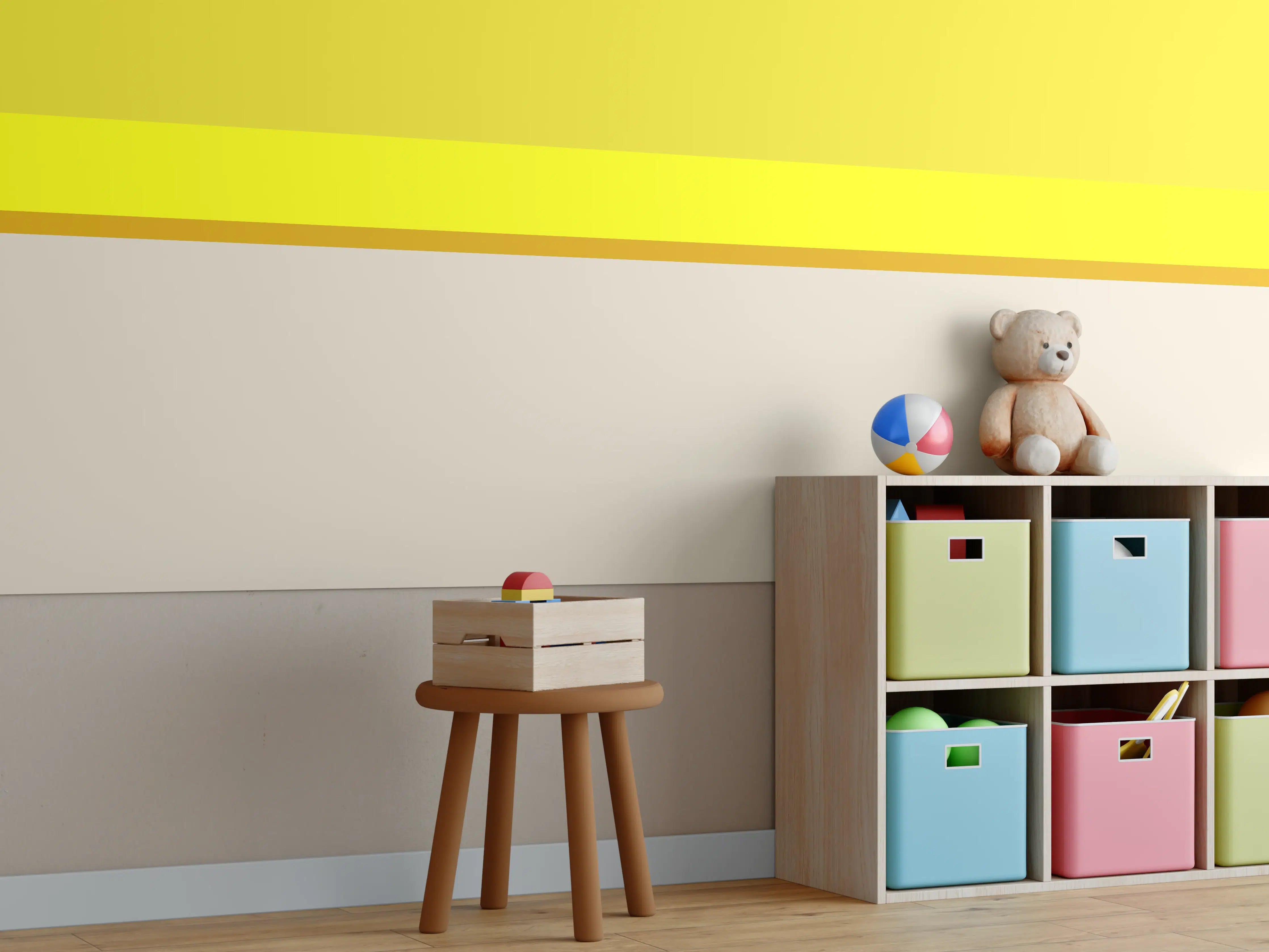 Kinderzimmer Wandgestaltung - The Yellows - Horizontal - Vanilla