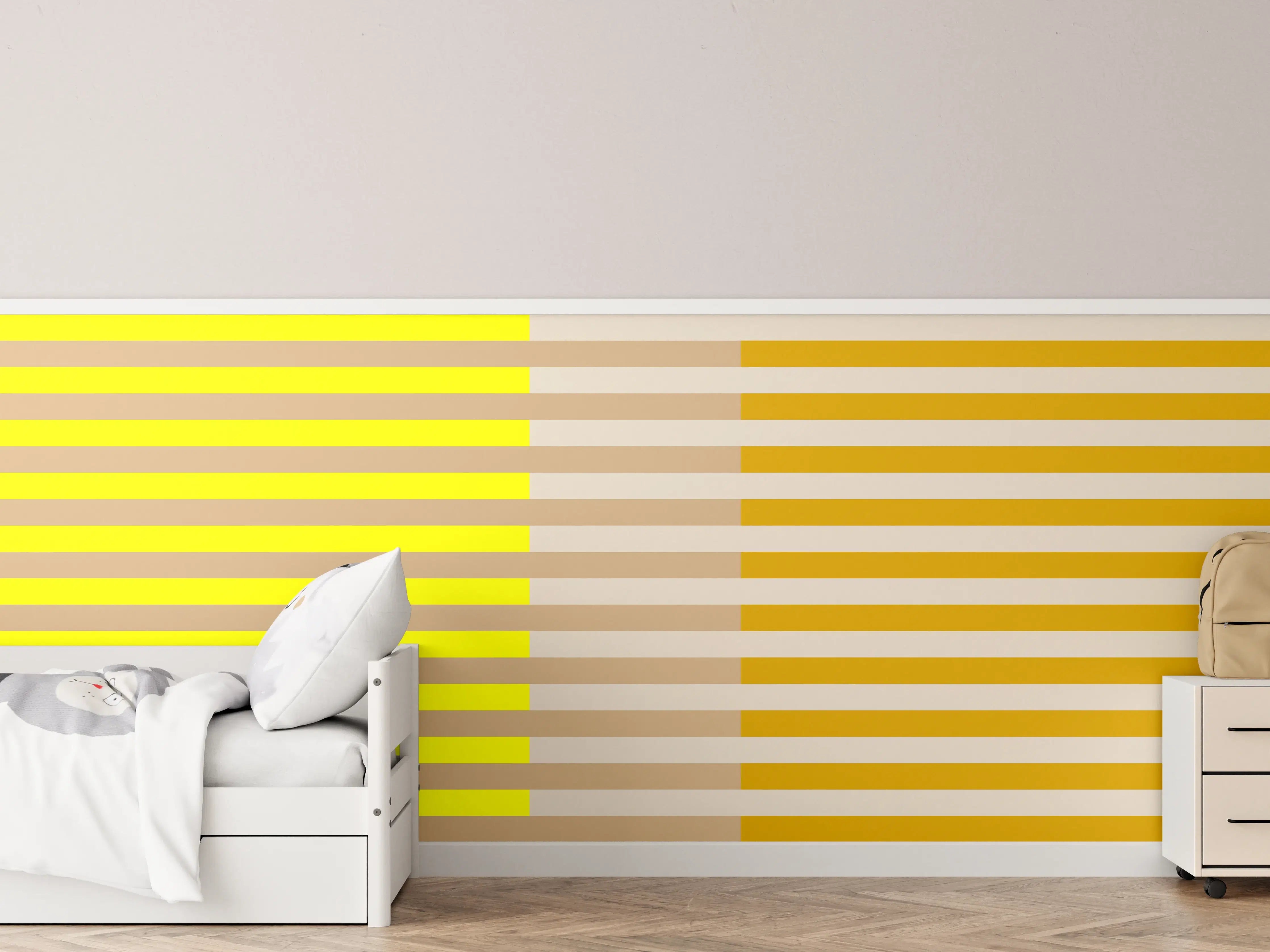Kinderzimmer Wandgestaltung - The Yellows - Multy Stripes - Buttercup