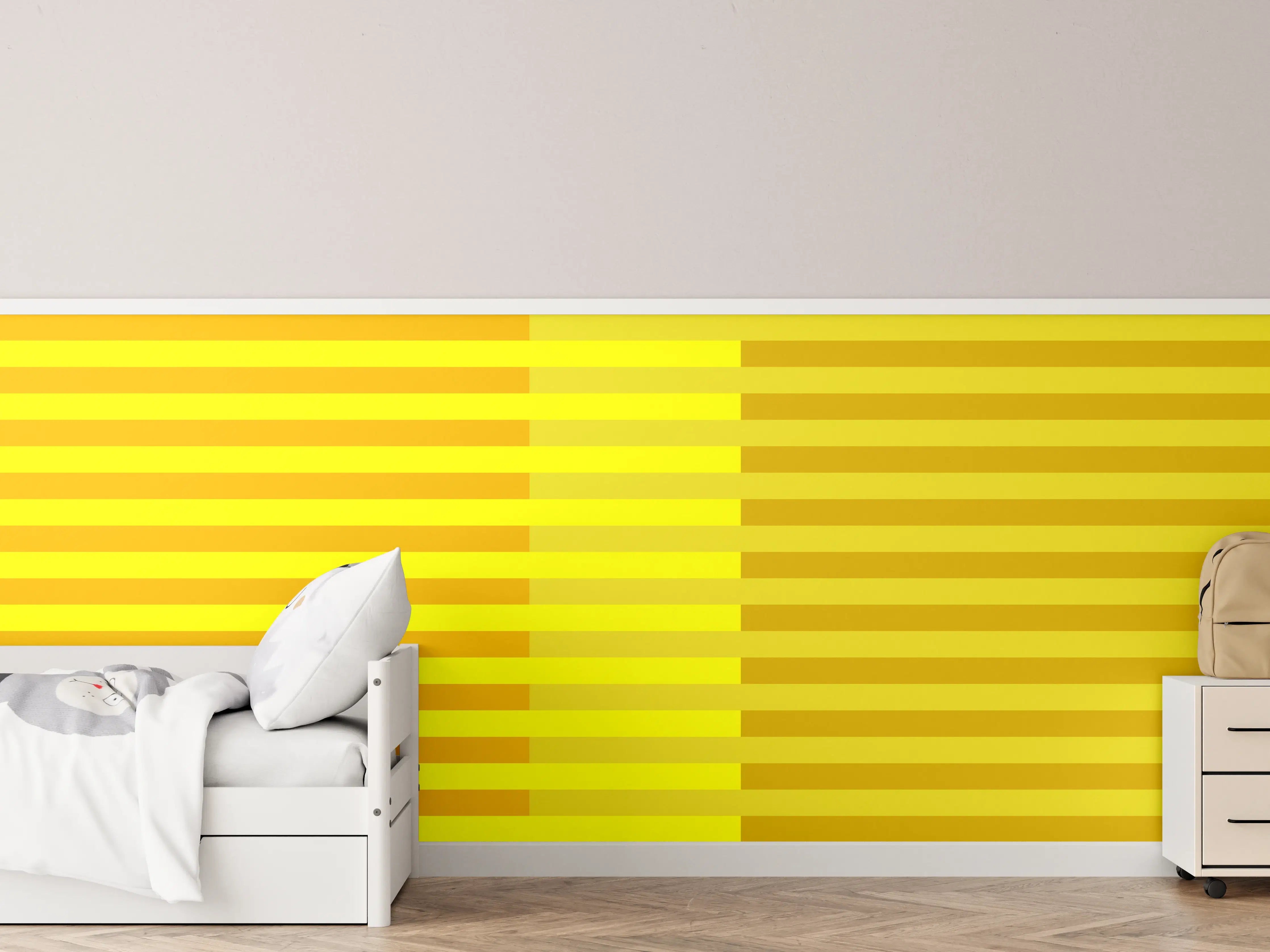 Kinderzimmer Wandgestaltung - The Yellows - Multy Stripes - Lemon
