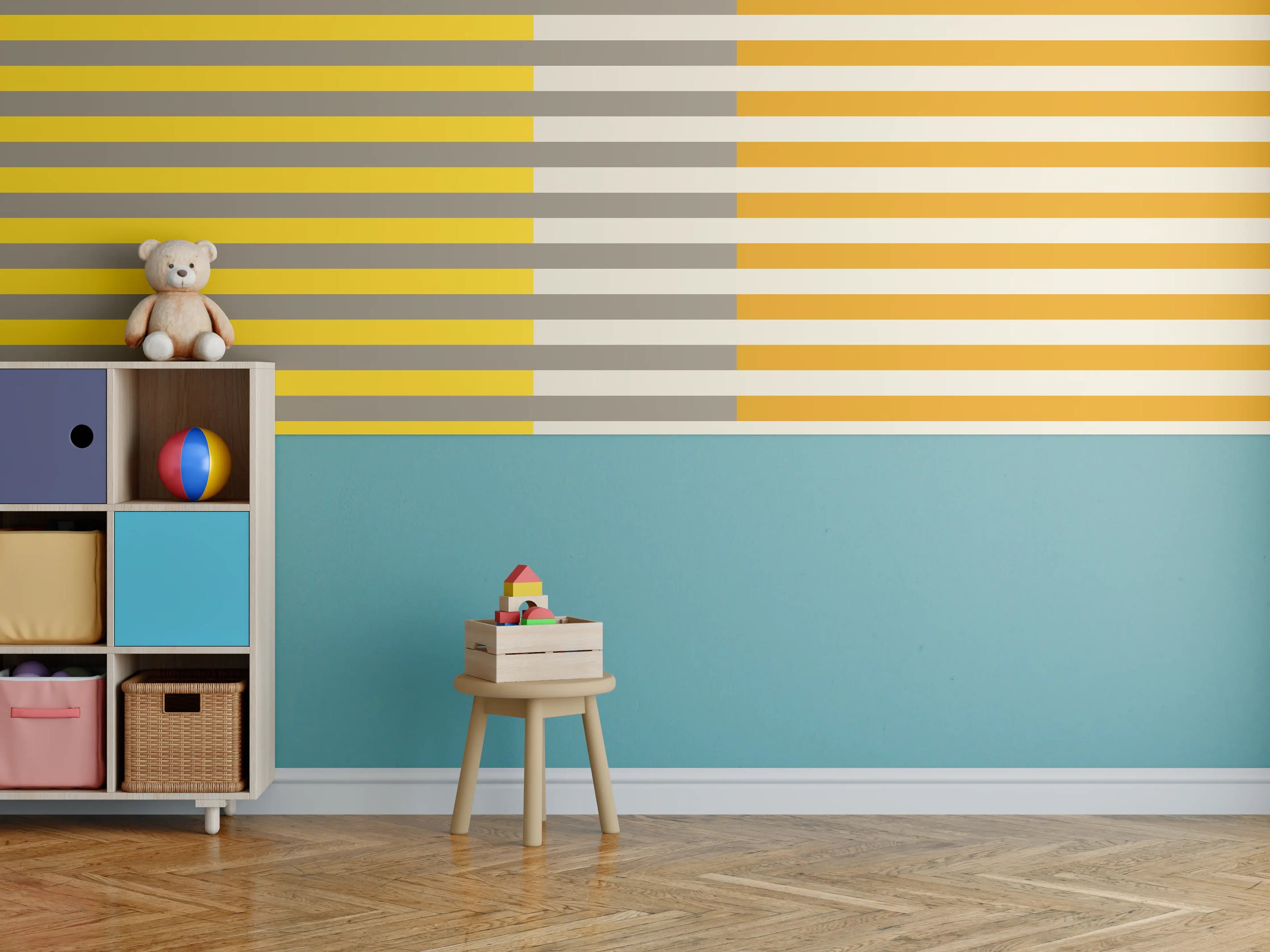 Kinderzimmer Wandgestaltung - The Yellows - Multy Stripes - Saffron