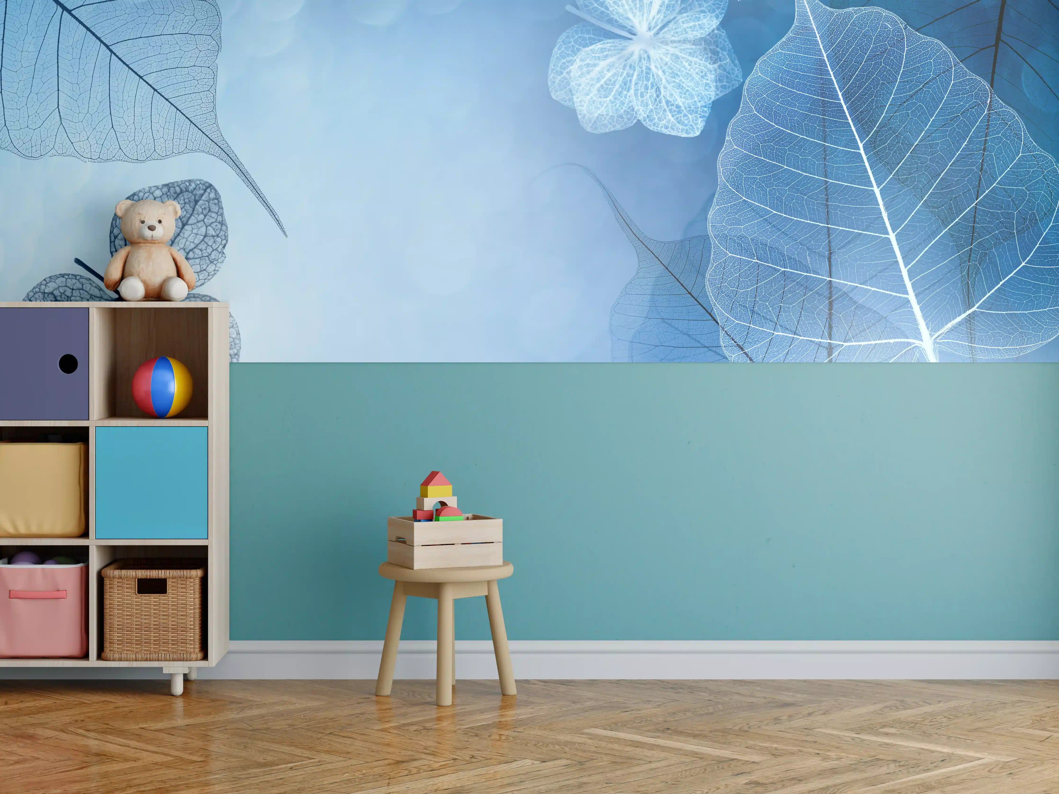 Kinderzimmer Wandgestaltung - Transluzente Blattadern Makrofotografie