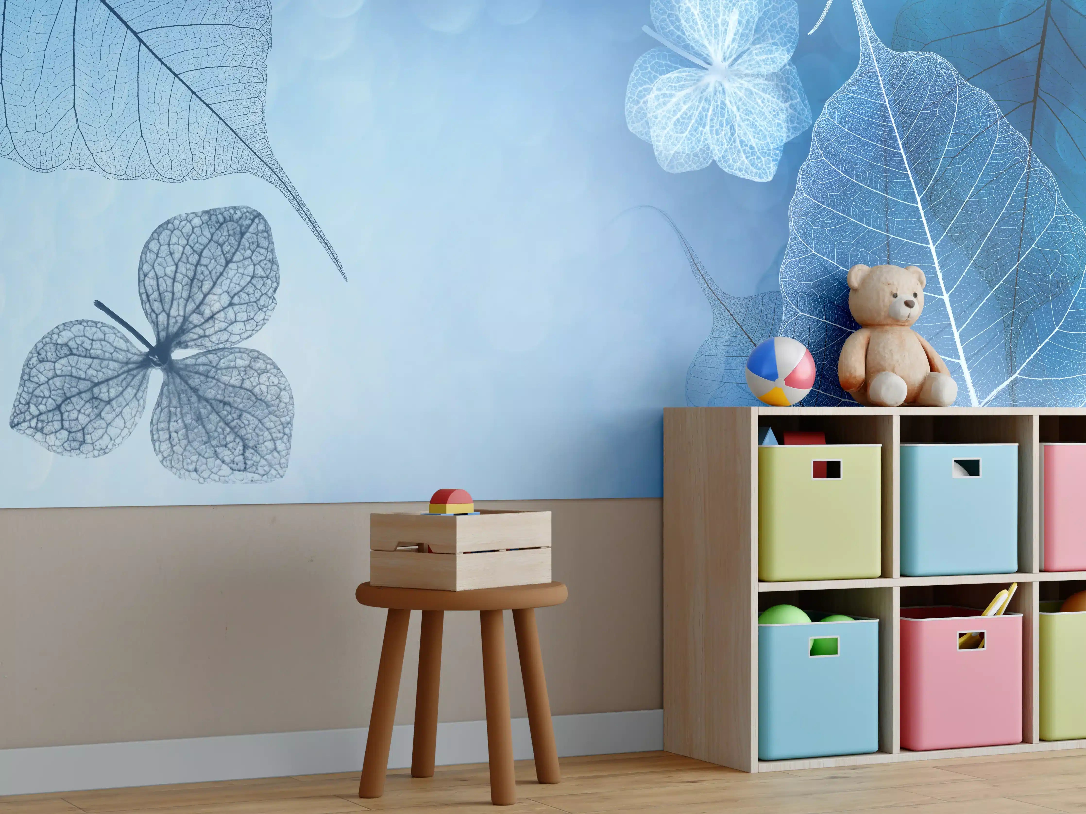 Kinderzimmer Wandgestaltung - Transluzente Blattadern Makrofotografie