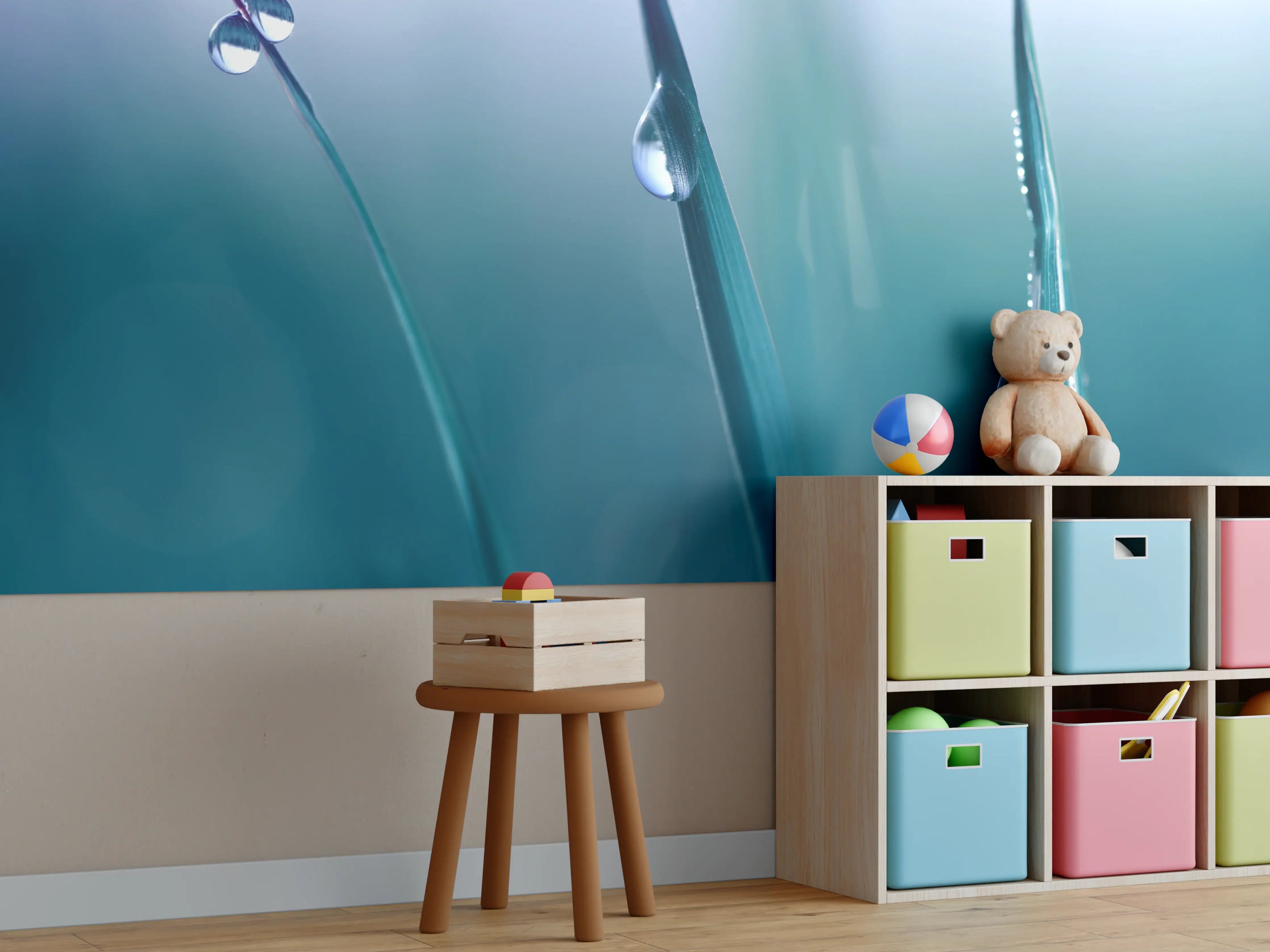 Kinderzimmer Wandgestaltung - Transparente Tautropfen