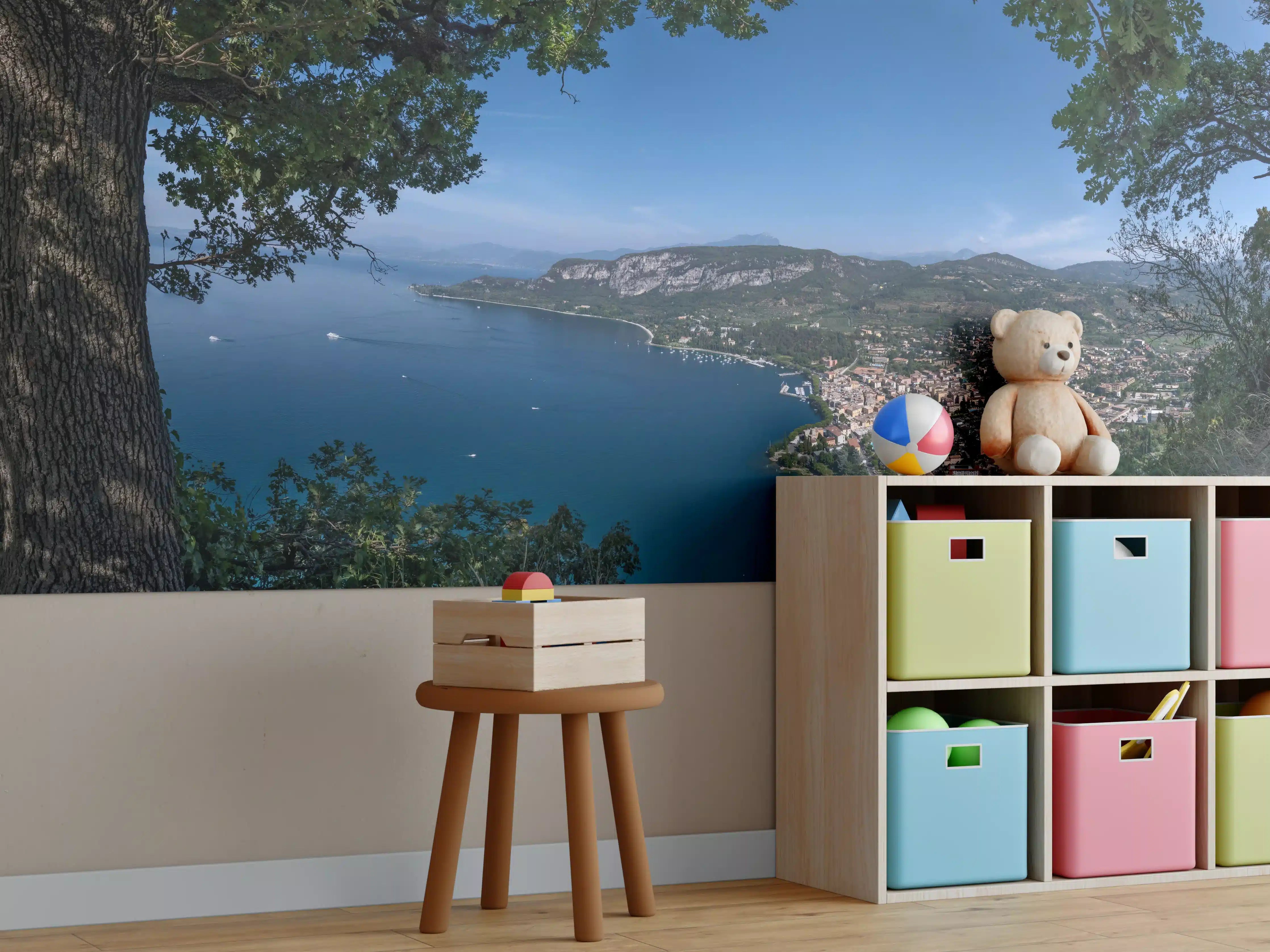 Kinderzimmer Wandgestaltung - Traumhafter Ausblick auf Gardasee Italien