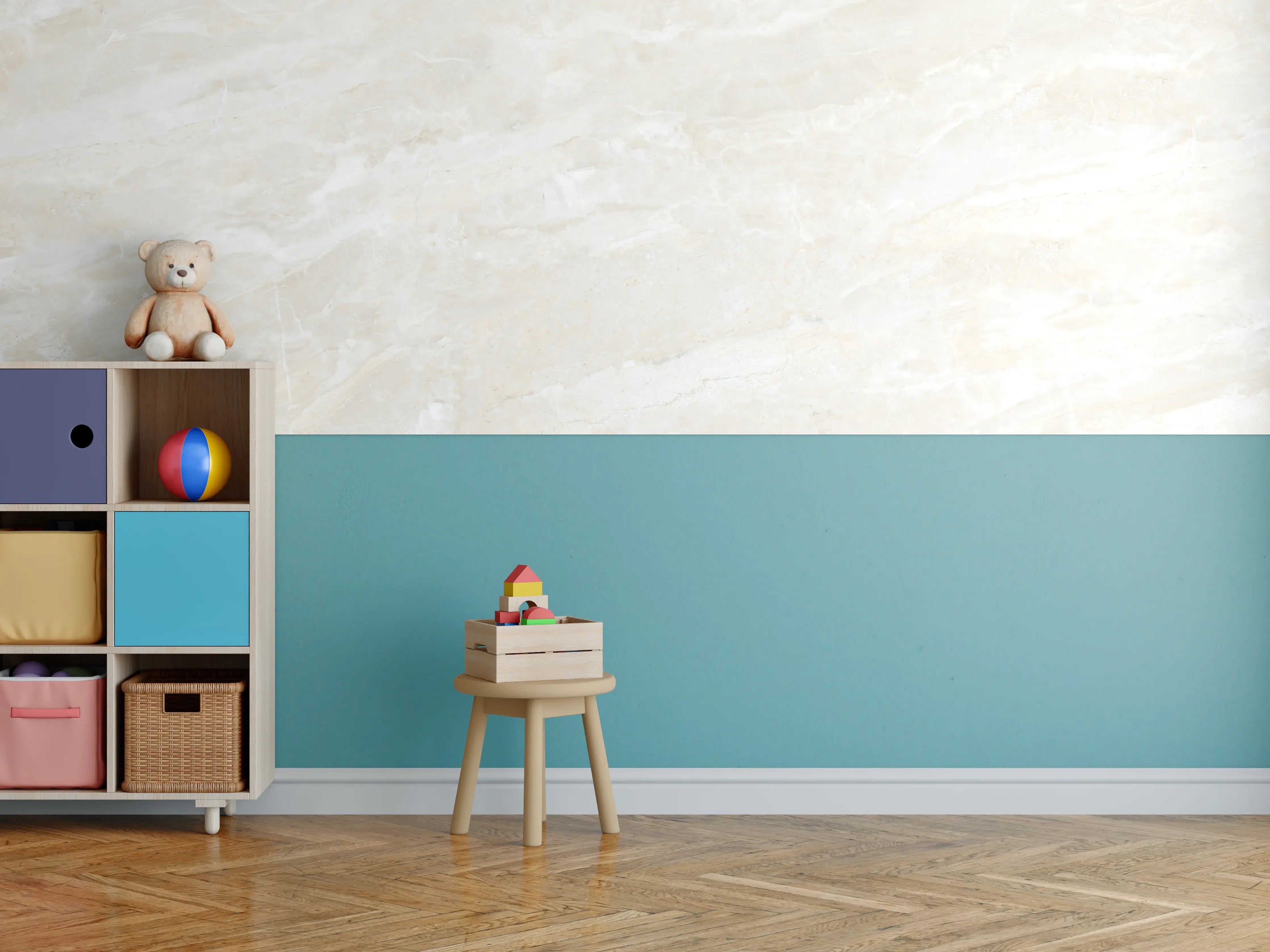 Kinderzimmer Wandgestaltung - Travertin italienischer Marmor