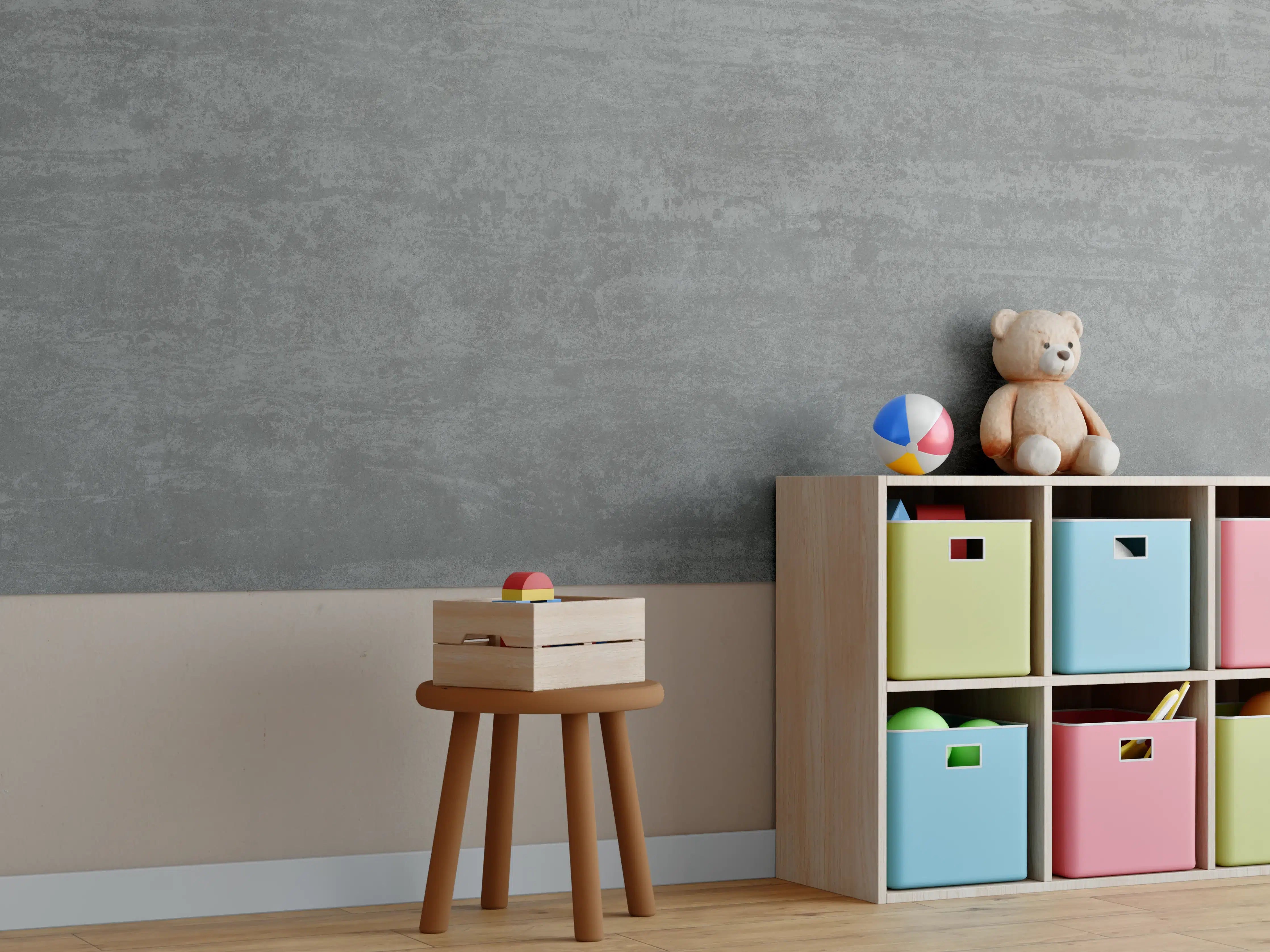 Kinderzimmer Wandgestaltung - Travertino Marmor Textur