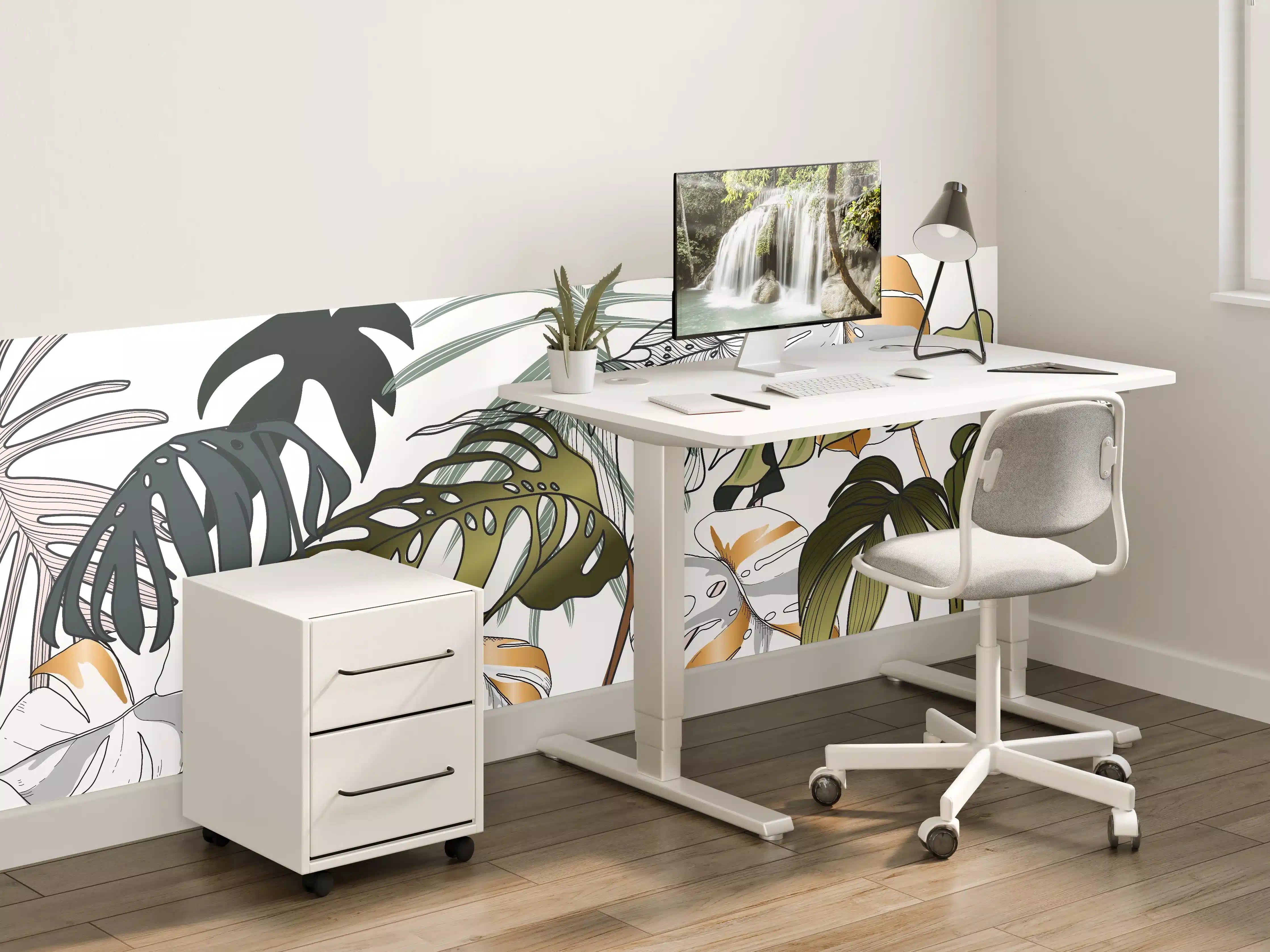 Kinderzimmer Wandgestaltung - Tropische Pflanzen Muster