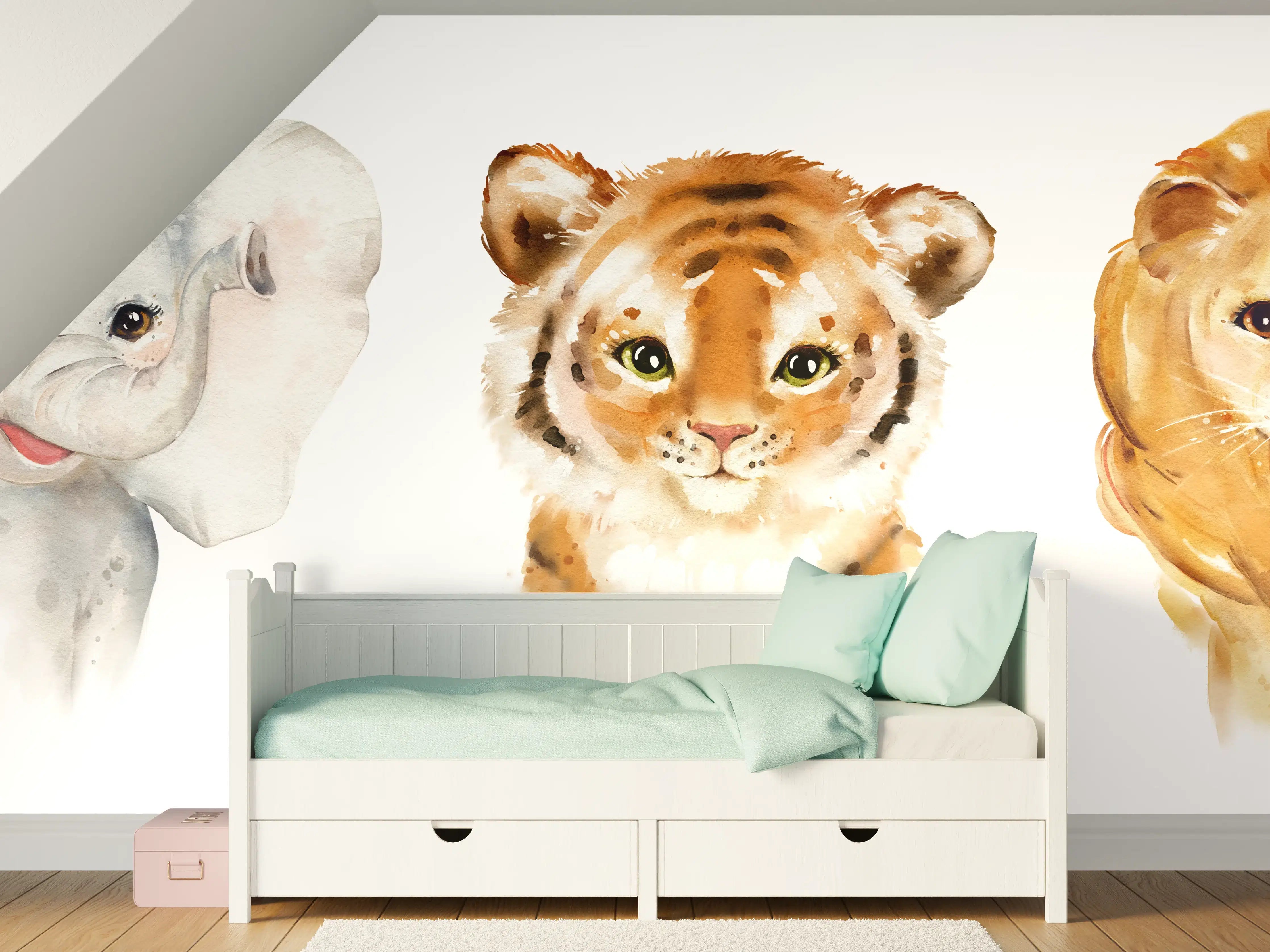 Kinderzimmer Wandgestaltung - Tropische Tiere 