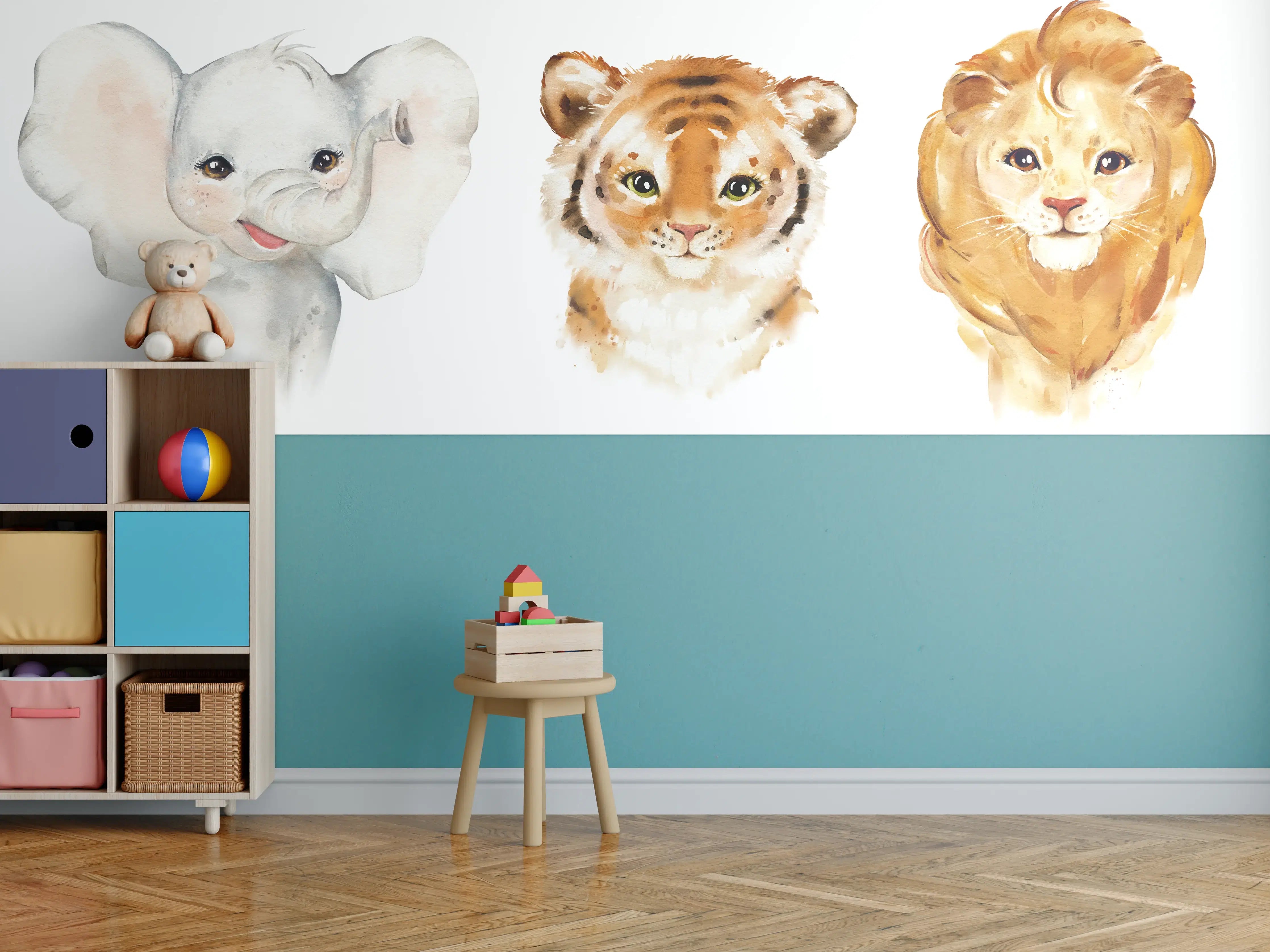 Kinderzimmer Wandgestaltung - Tropische Tiere 