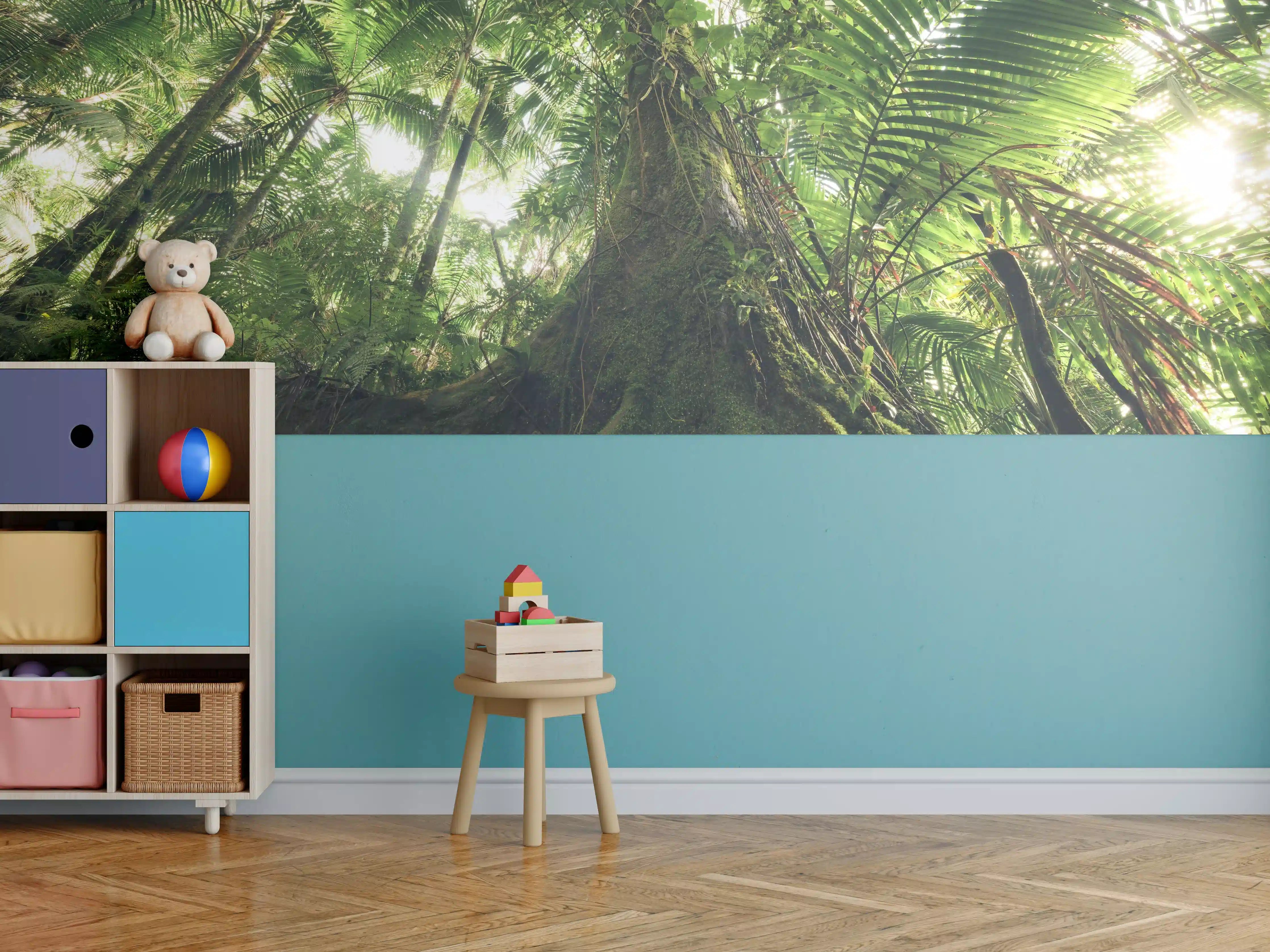 Kinderzimmer Wandgestaltung - Tropischer Dschungel Wald