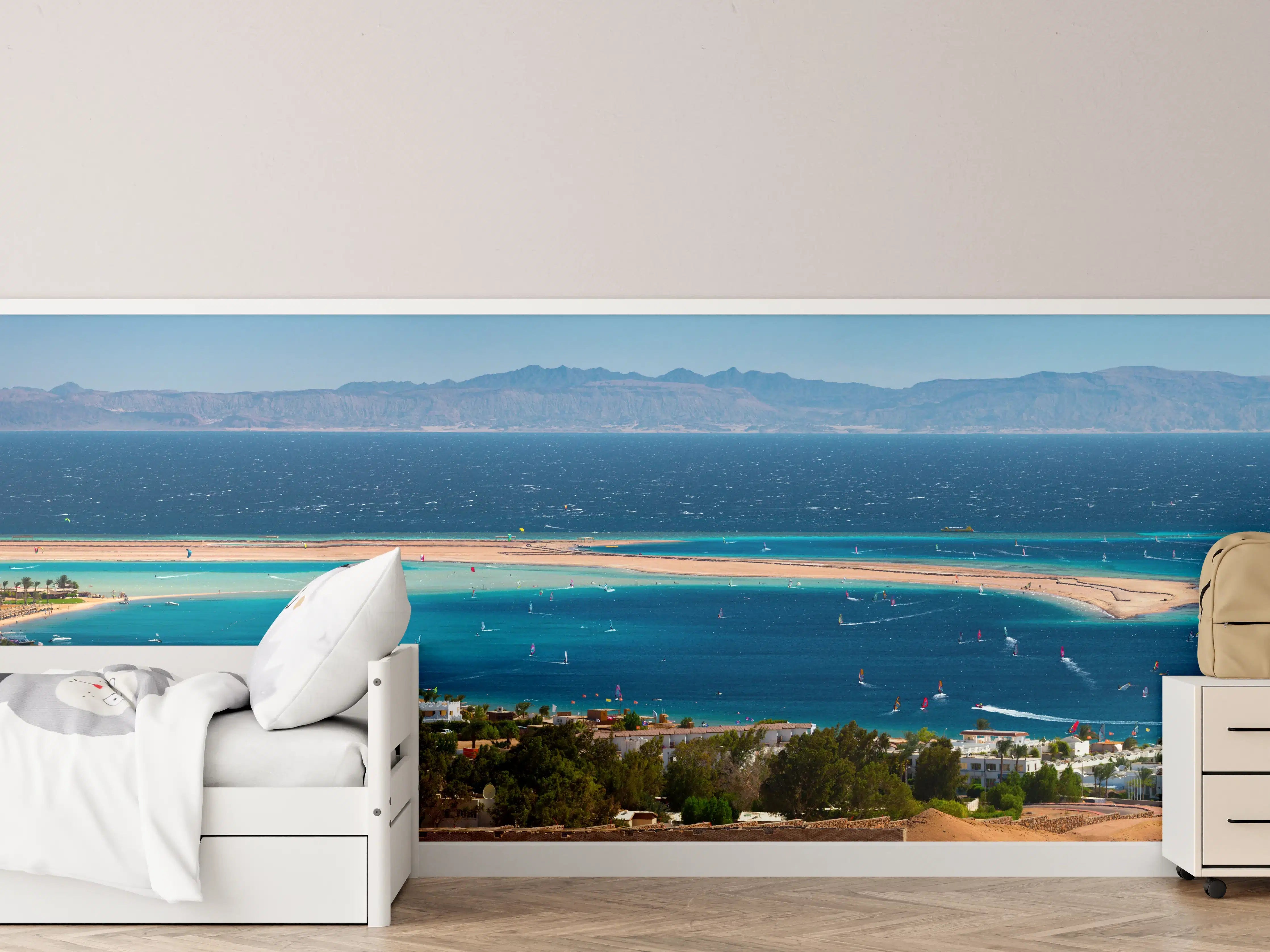 Kinderzimmer Wandgestaltung - Türkisblaue Lagunenansicht