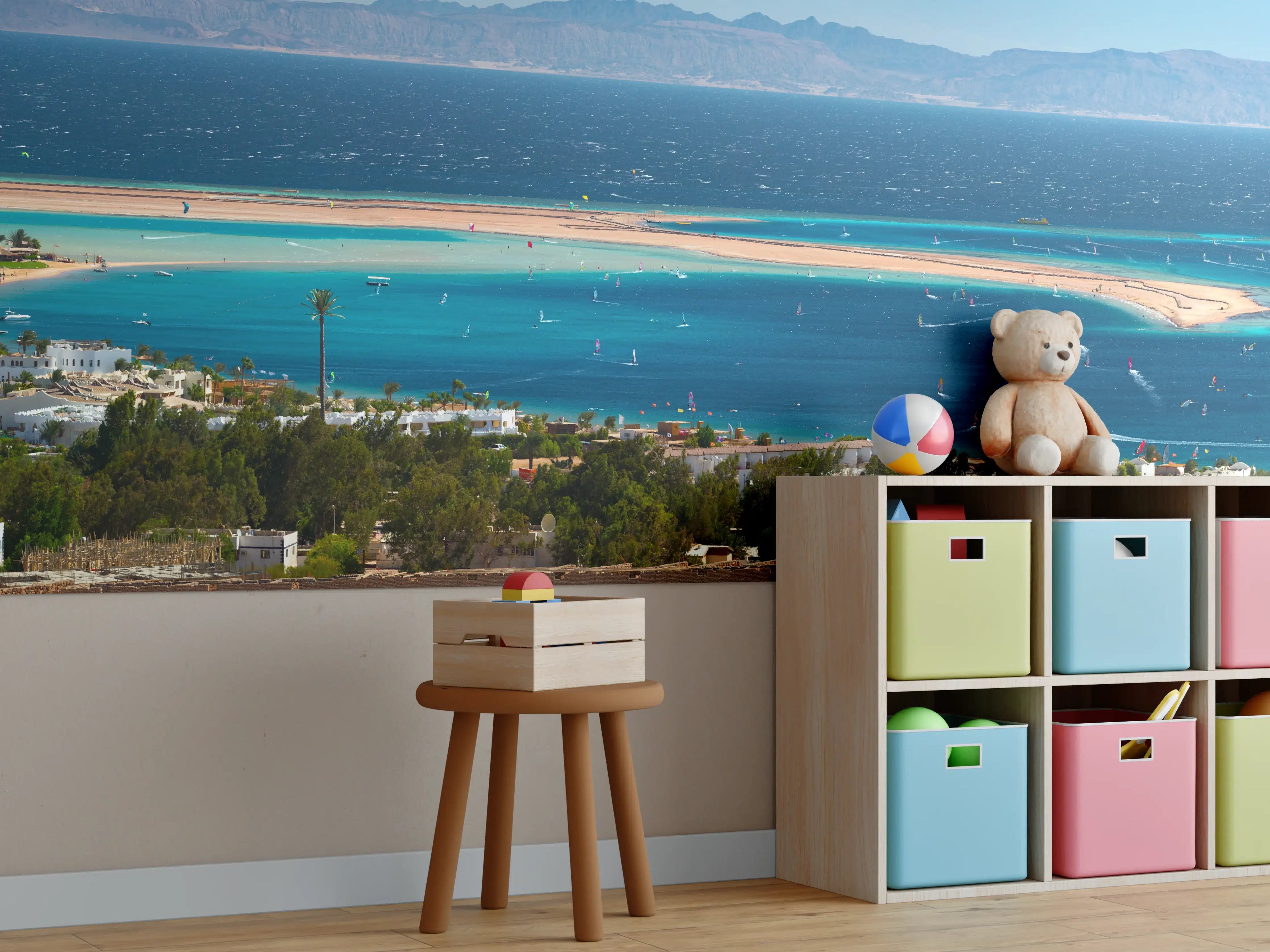 Kinderzimmer Wandgestaltung - Türkisblaue Lagunenansicht
