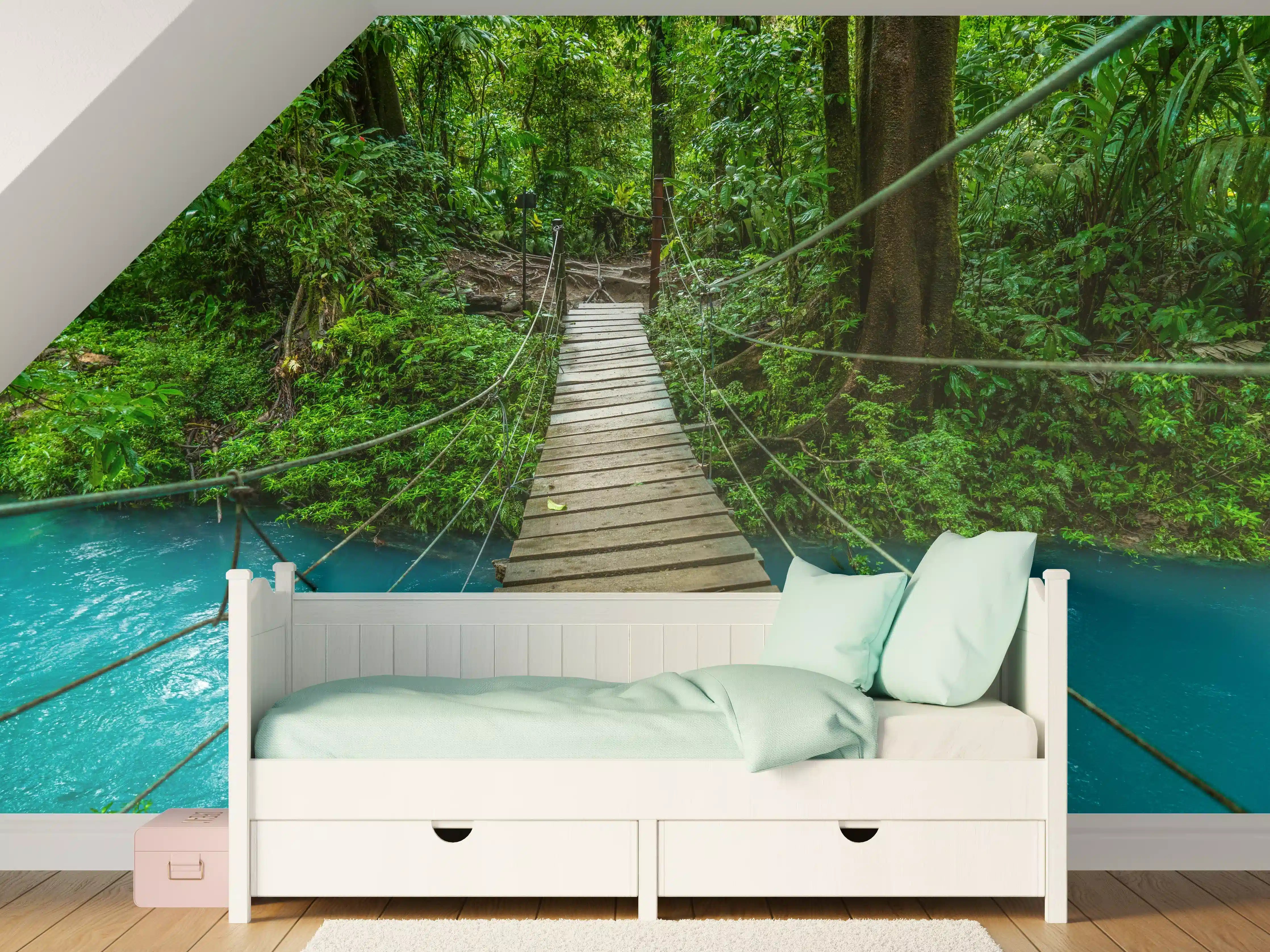 Kinderzimmer Wandgestaltung - Türkisblaues Flusswandern Costa Rica