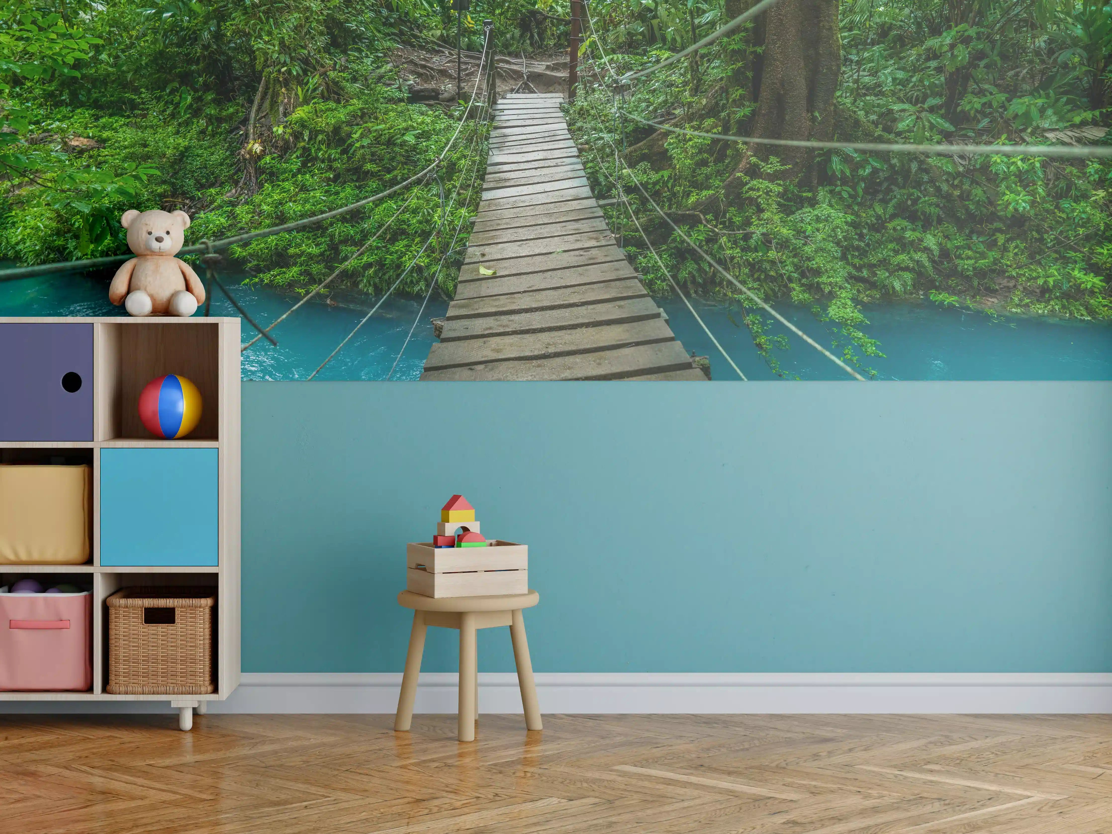 Kinderzimmer Wandgestaltung - Türkisblaues Flusswandern Costa Rica