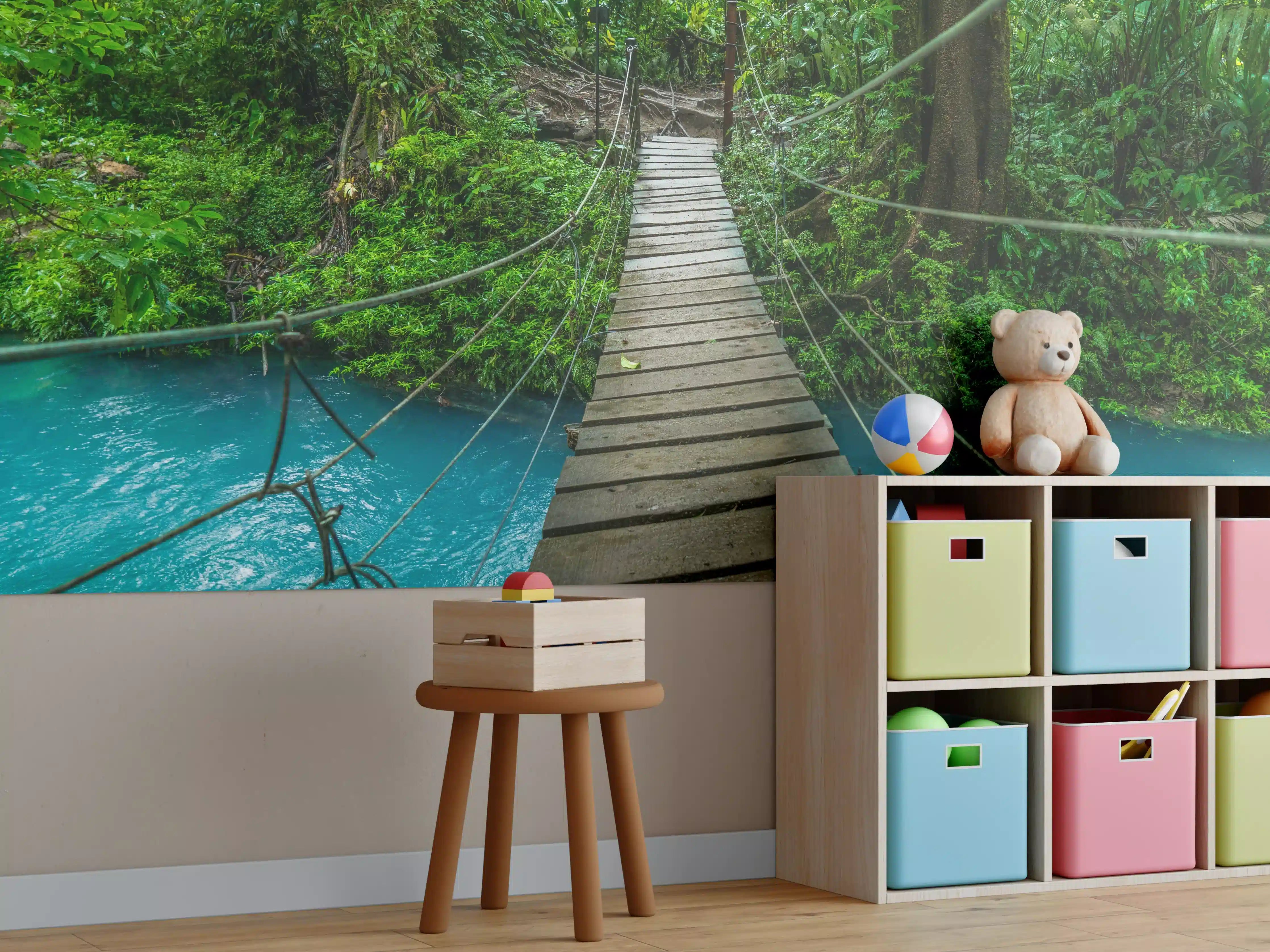 Kinderzimmer Wandgestaltung - Türkisblaues Flusswandern Costa Rica