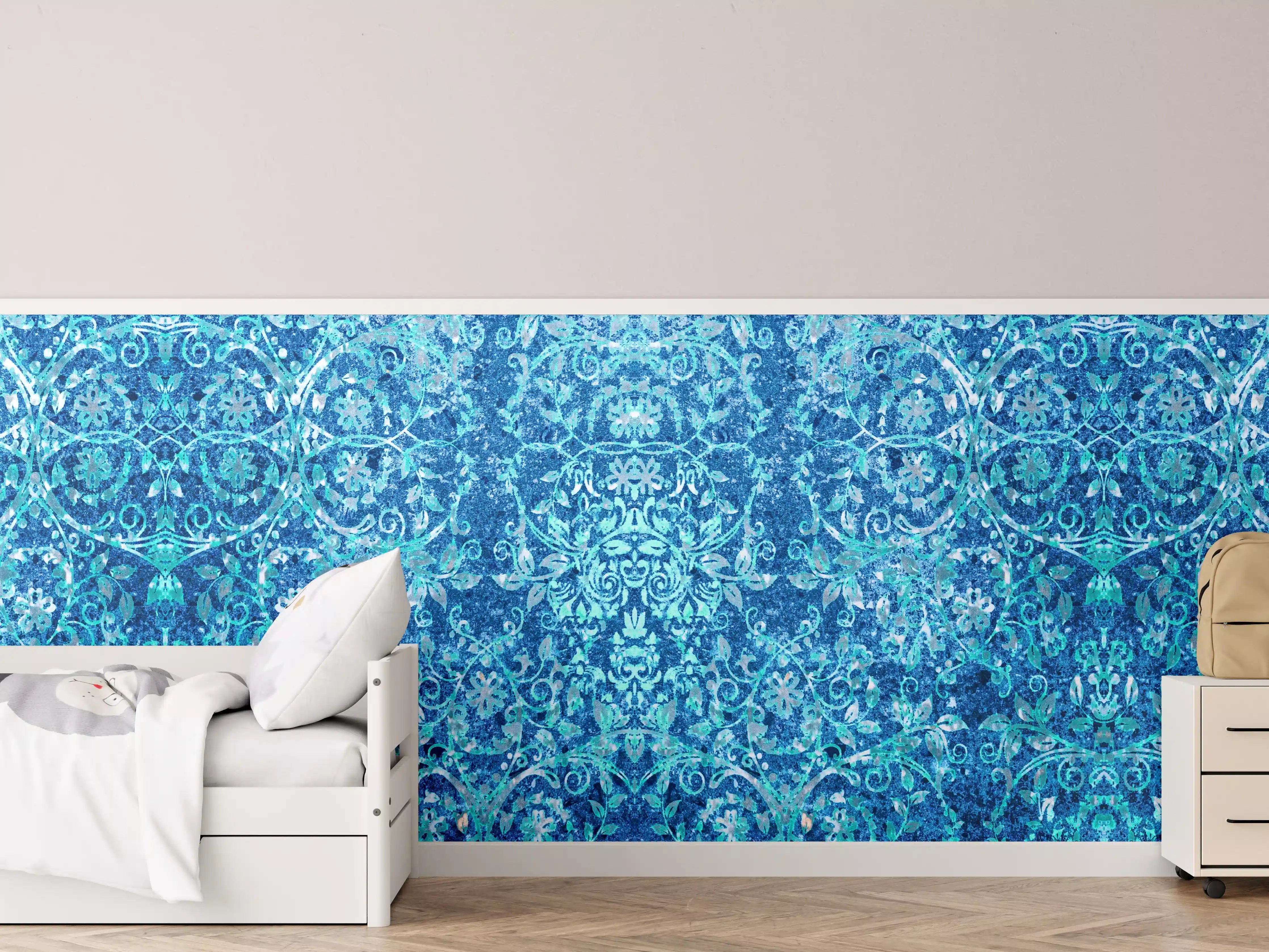 Kinderzimmer Wandgestaltung - Türkise Aquamarin Wand Textur