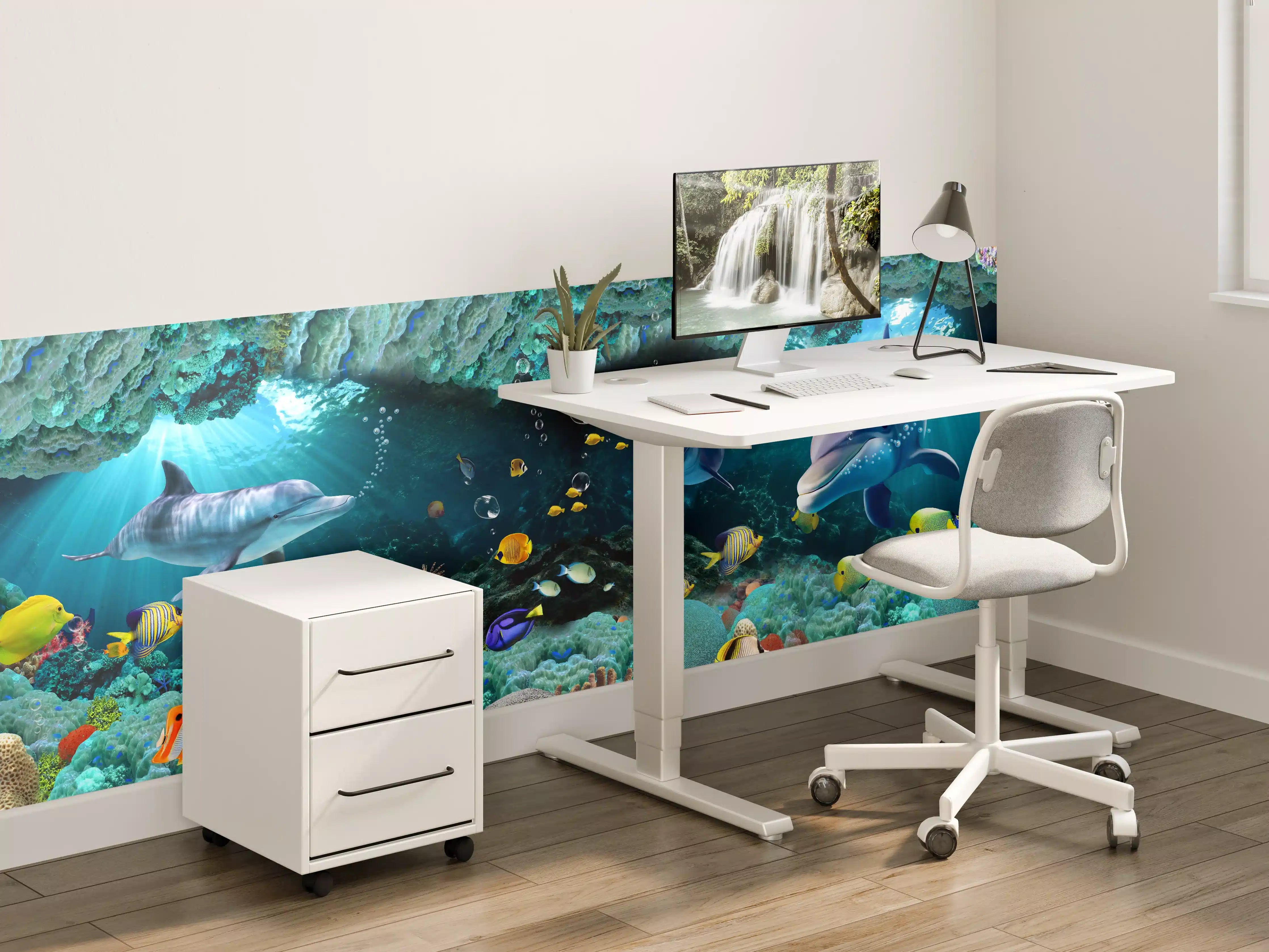 Kinderzimmer Wandgestaltung - Unterwasserwelt mit bunten Fischen