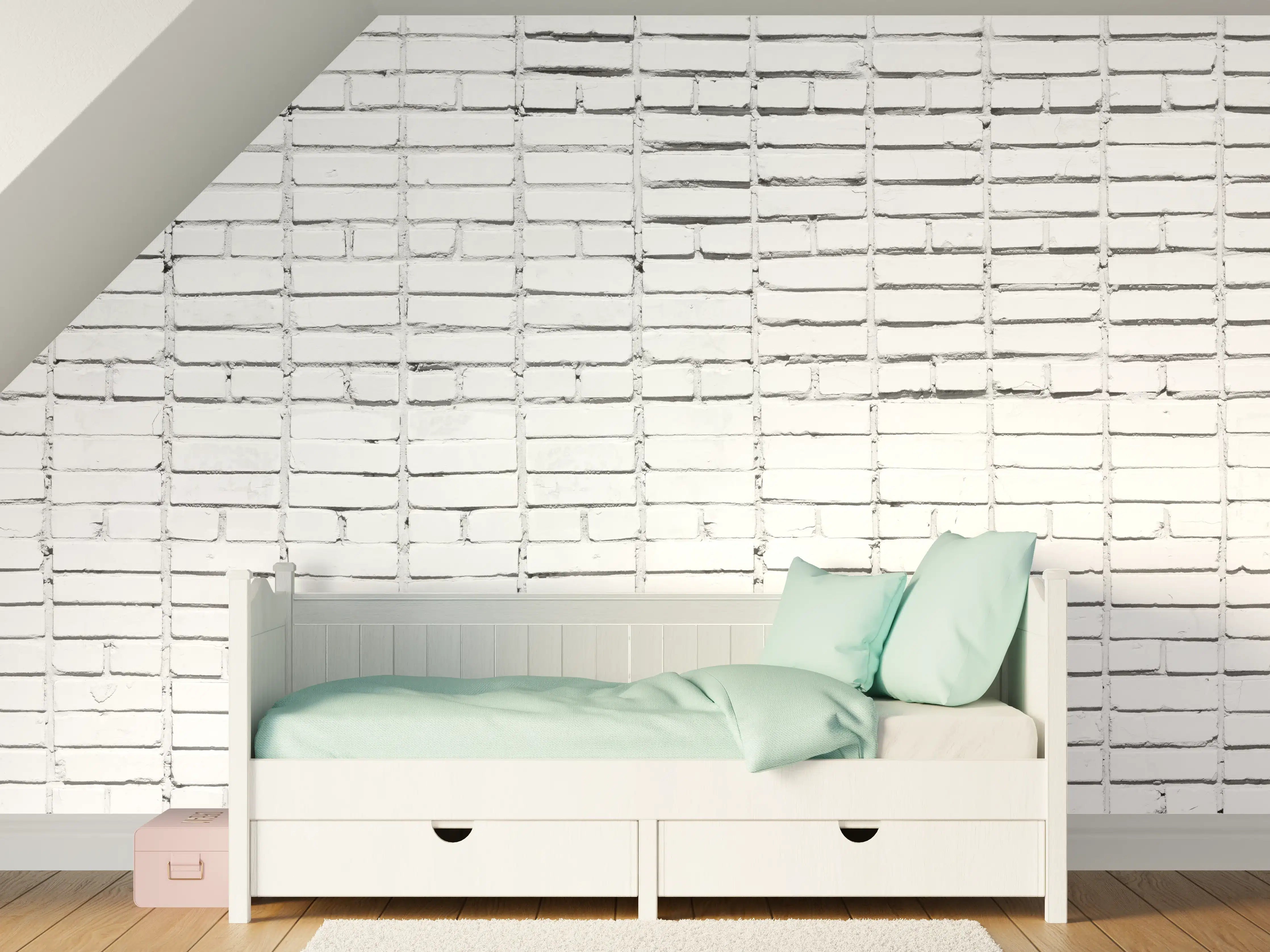 Kinderzimmer Wandgestaltung - Veraltete weiße Ziegelwand Textur