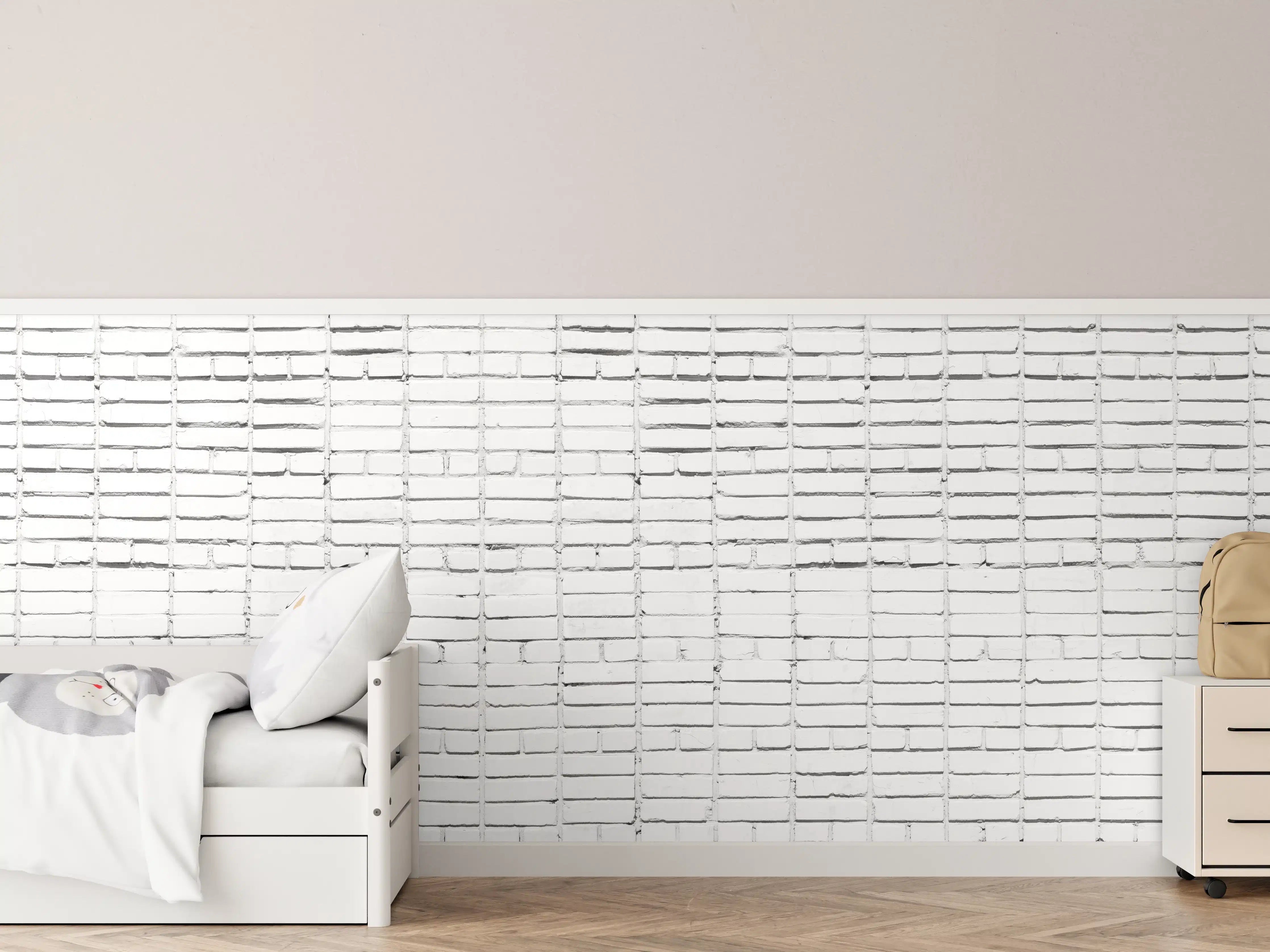 Kinderzimmer Wandgestaltung - Veraltete weiße Ziegelwand Textur