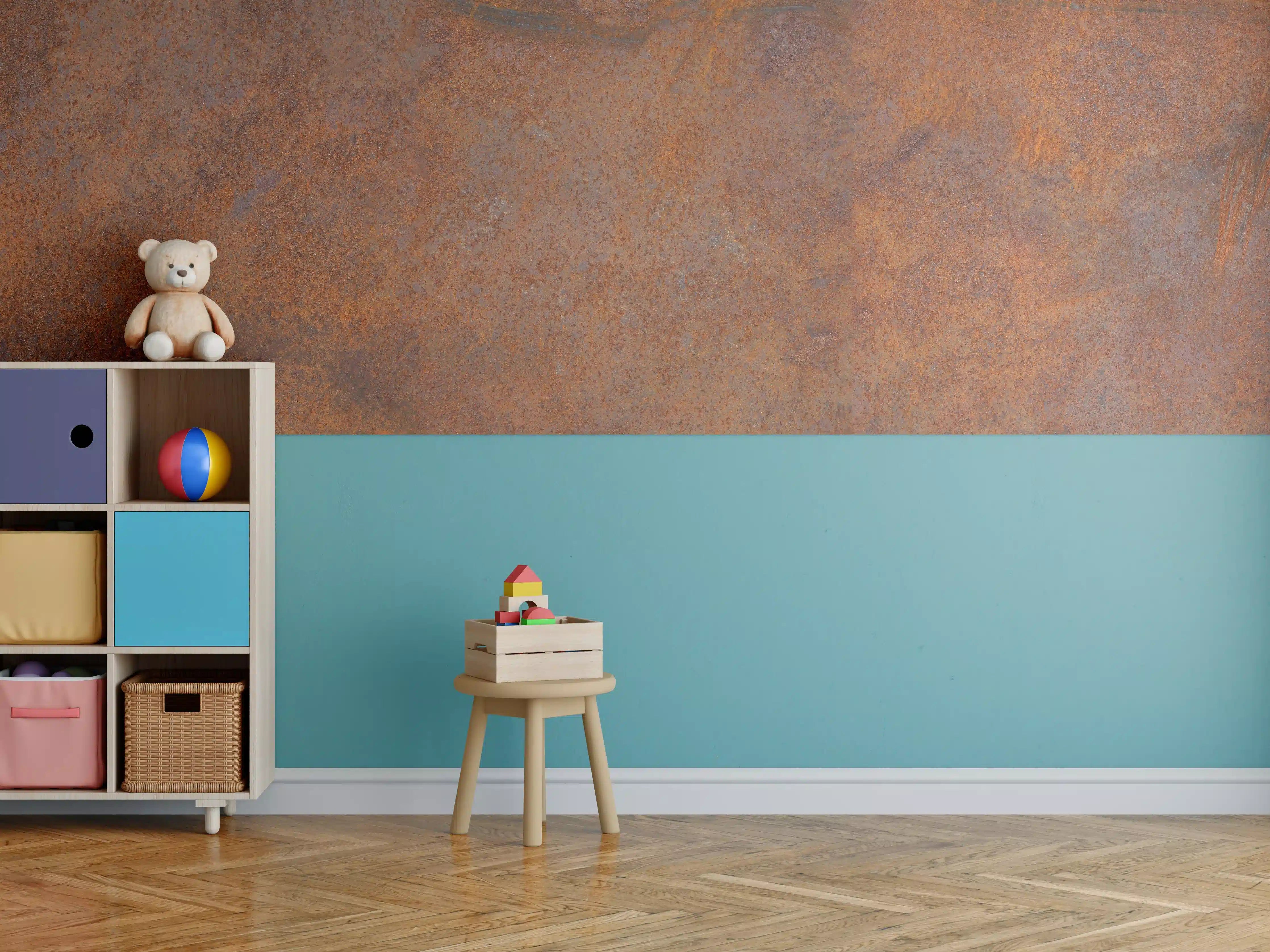 Kinderzimmer Wandgestaltung - Verrostetes Metall