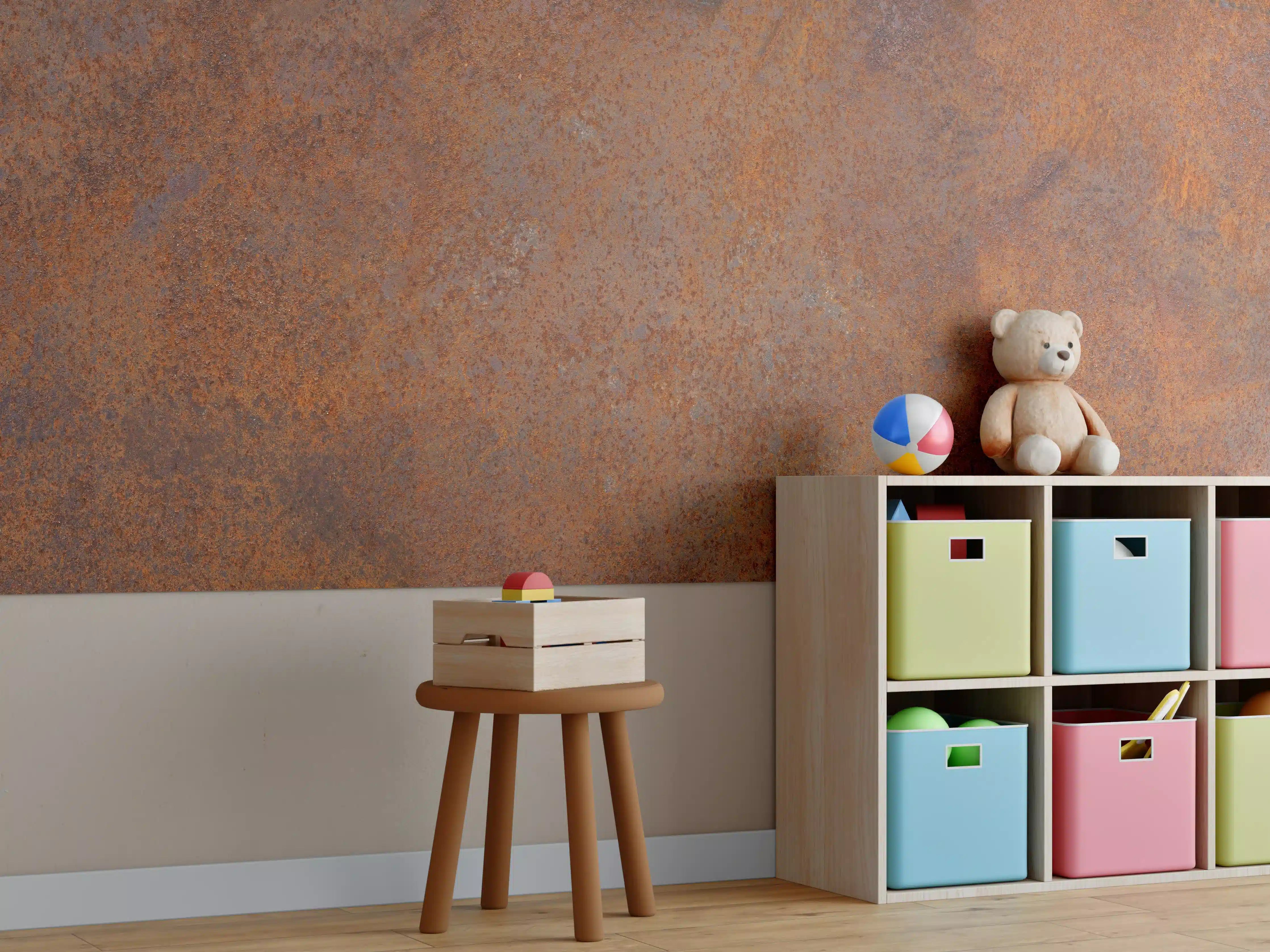 Kinderzimmer Wandgestaltung - Verrostetes Metall