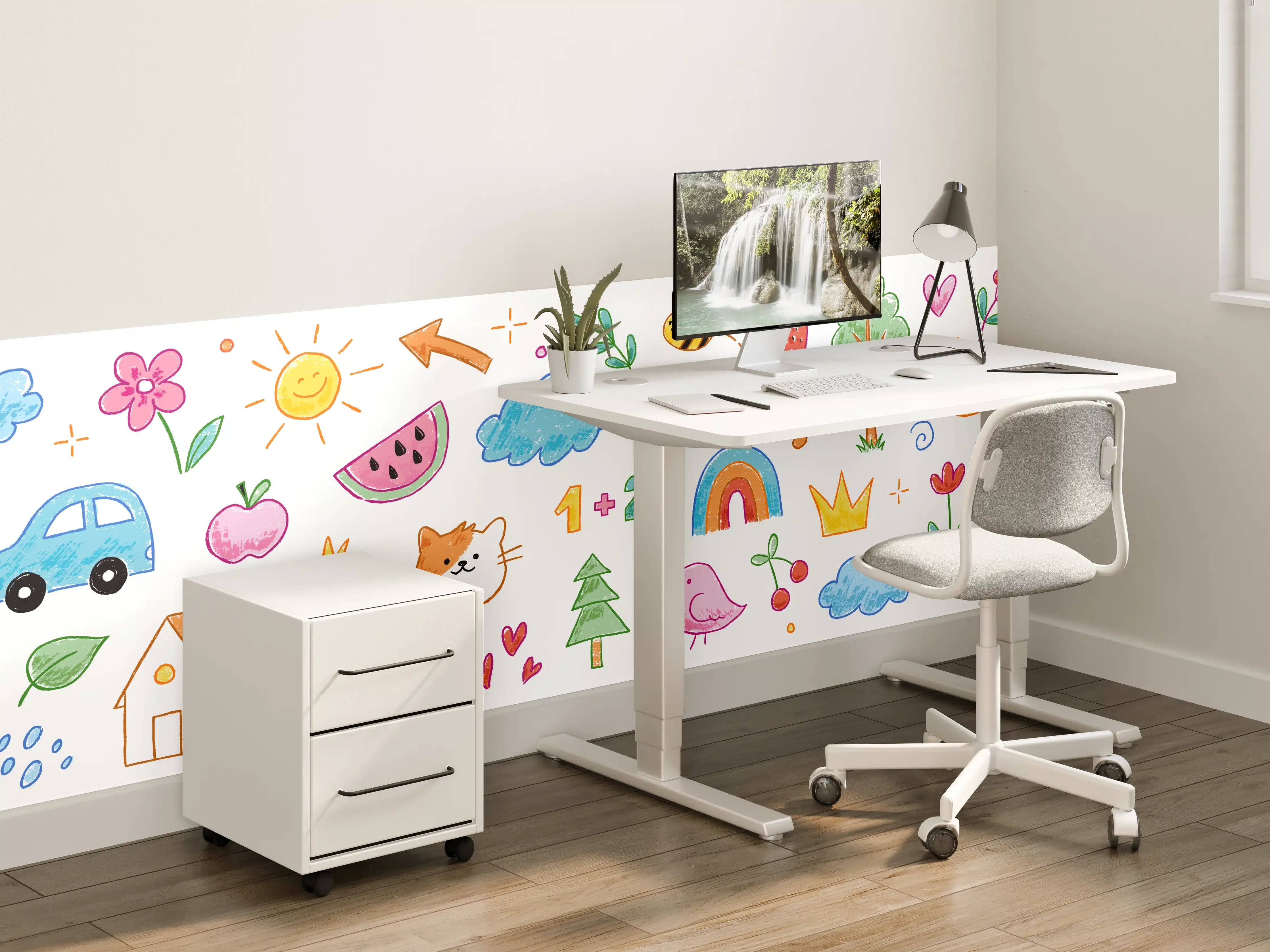 Kinderzimmer Wandgestaltung - Verspielte Kinderzimmer Wandgestaltung mit bunten Motiven