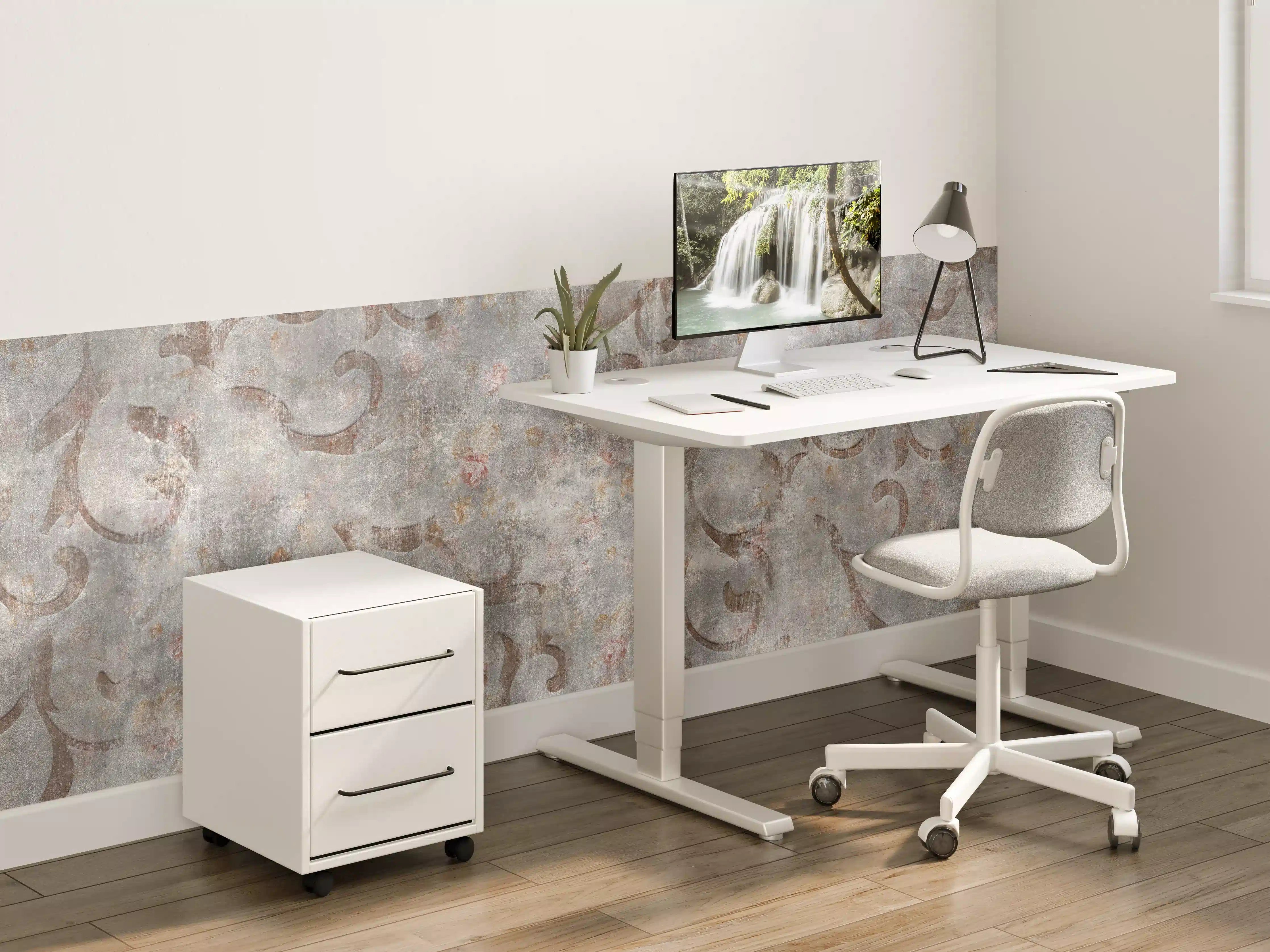 Kinderzimmer Wandgestaltung - Verwitterte Betonwand mit eleganten Mustern