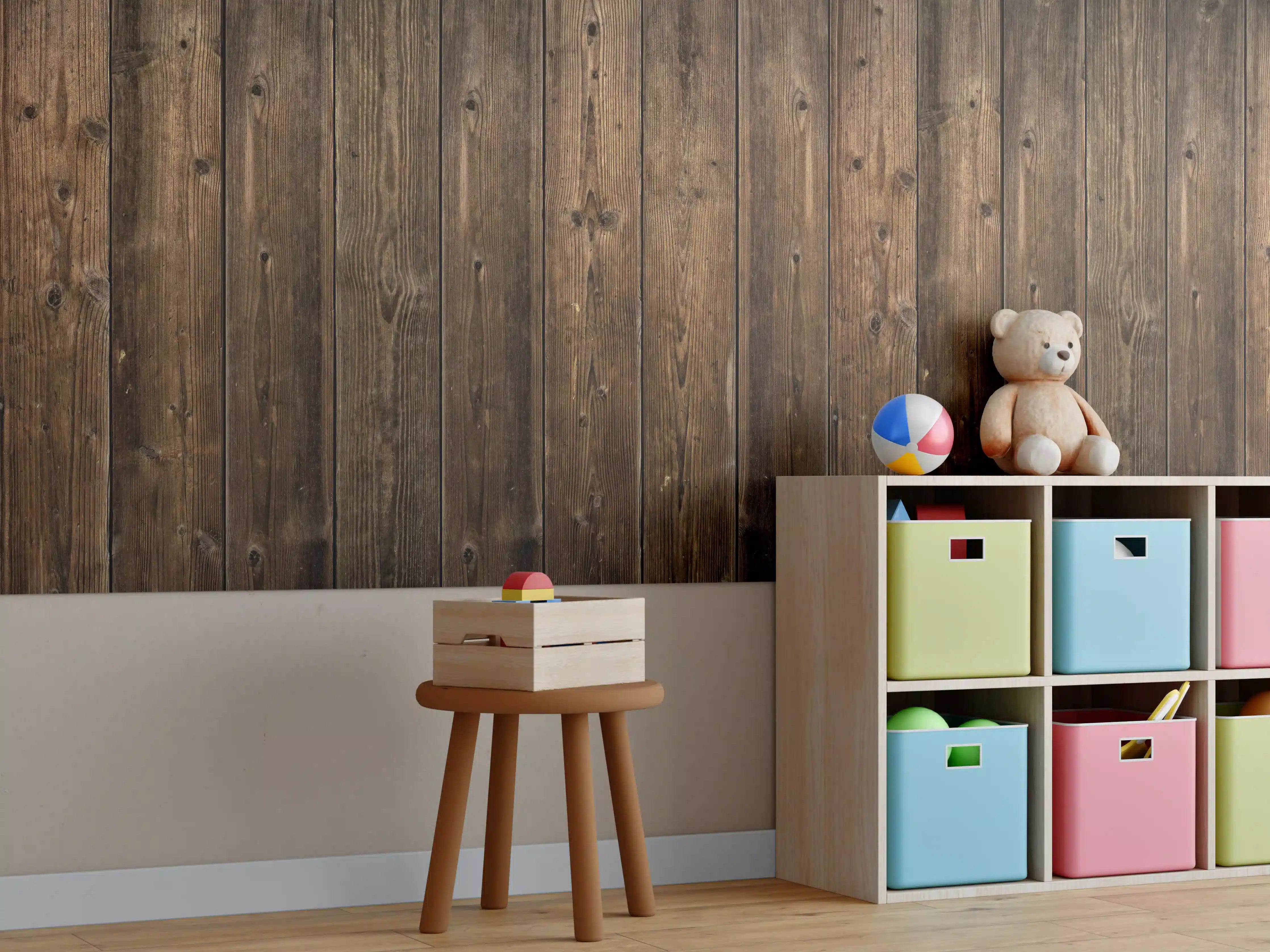 Kinderzimmer Wandgestaltung - Verwitterte Holz Textur