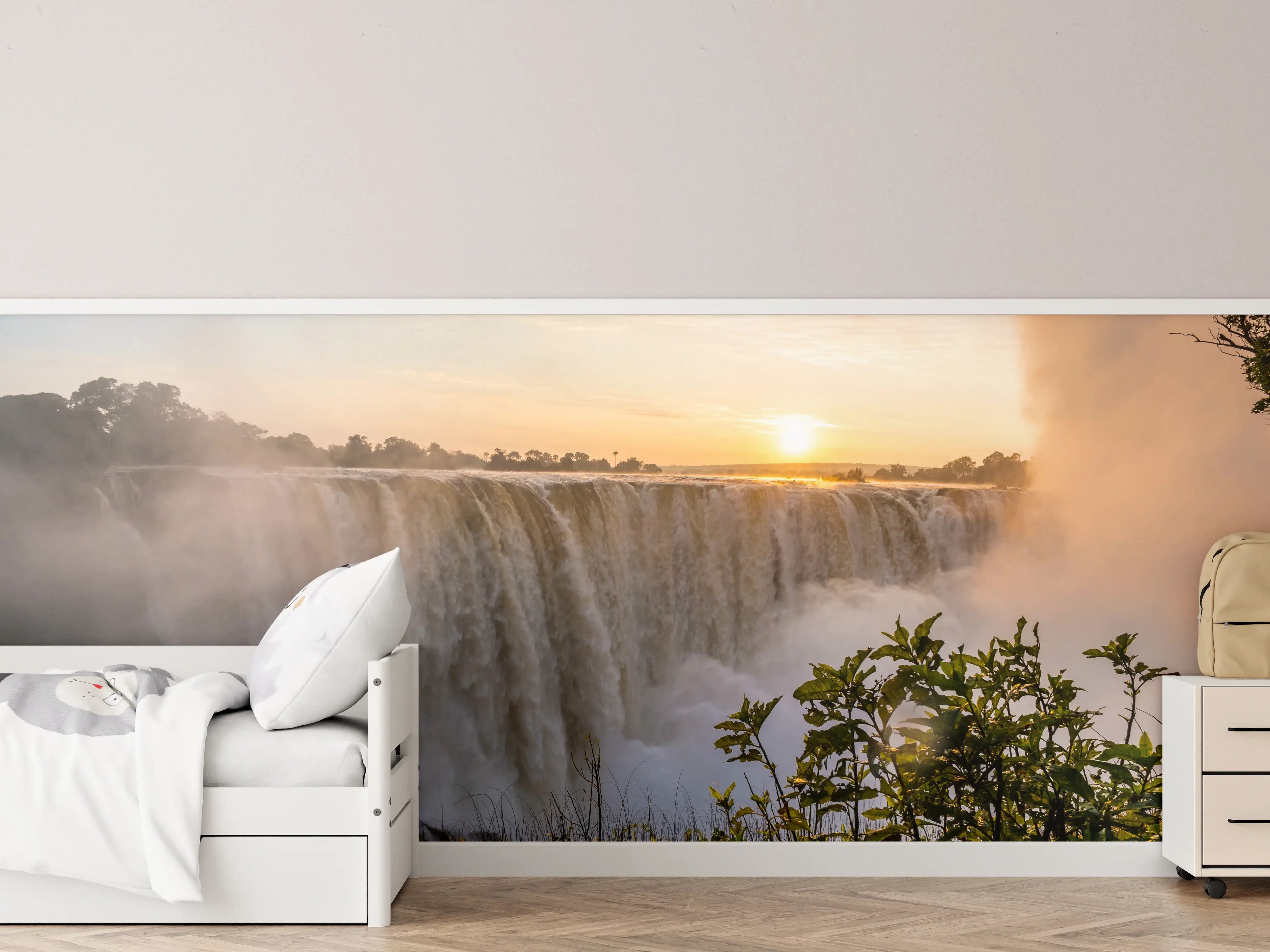 Kinderzimmer Wandgestaltung - Victoriafälle bei Sonnenaufgang