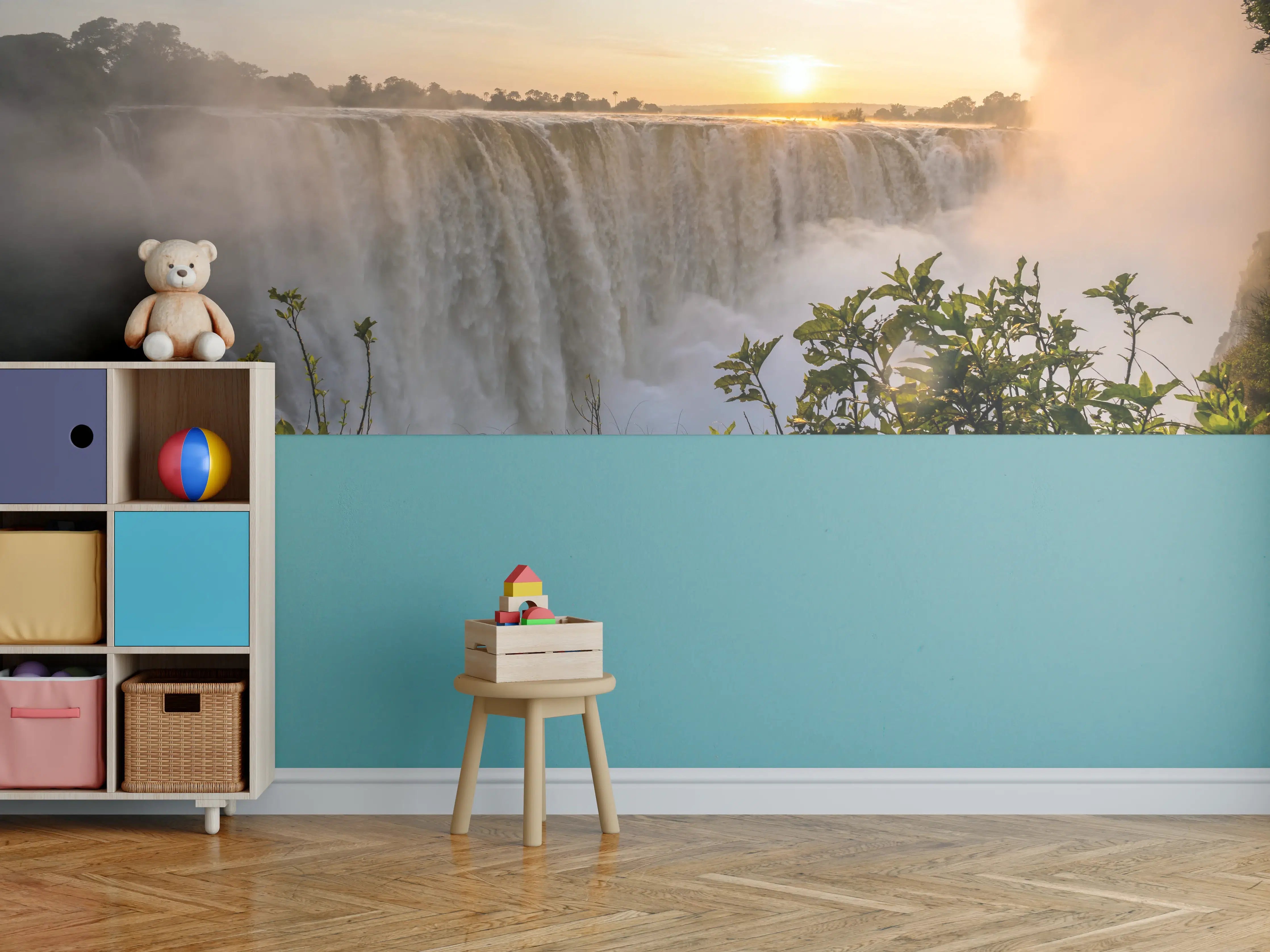 Kinderzimmer Wandgestaltung - Victoriafälle bei Sonnenaufgang