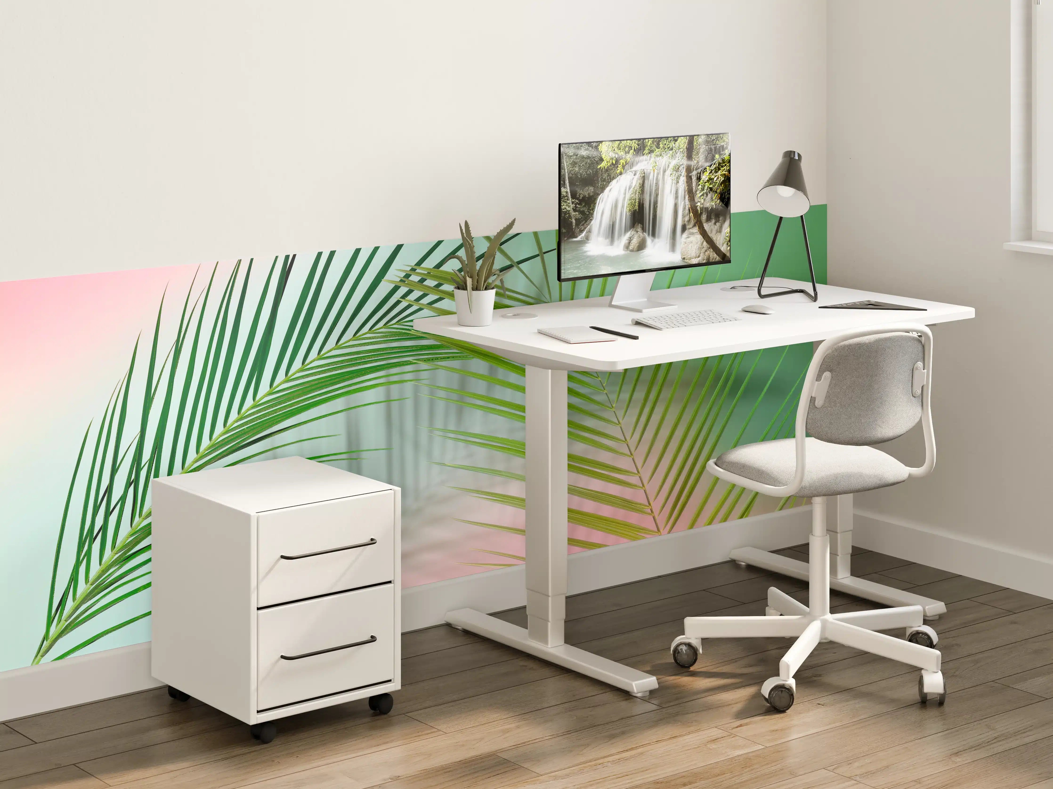 Kinderzimmer Wandgestaltung - Vintage Darstellung von Palmzweigen