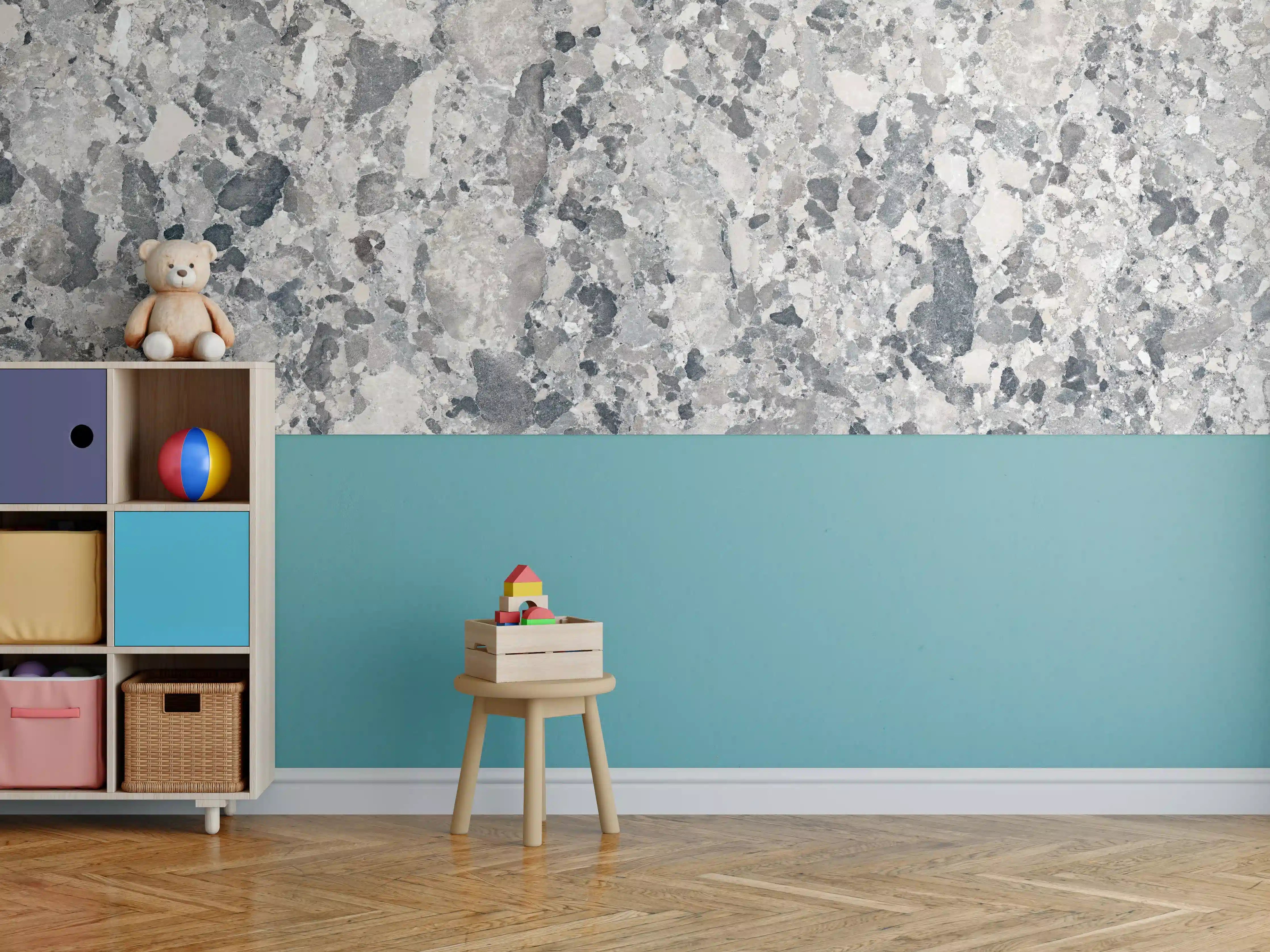 Kinderzimmer Wandgestaltung - Vintage Granit-Textur