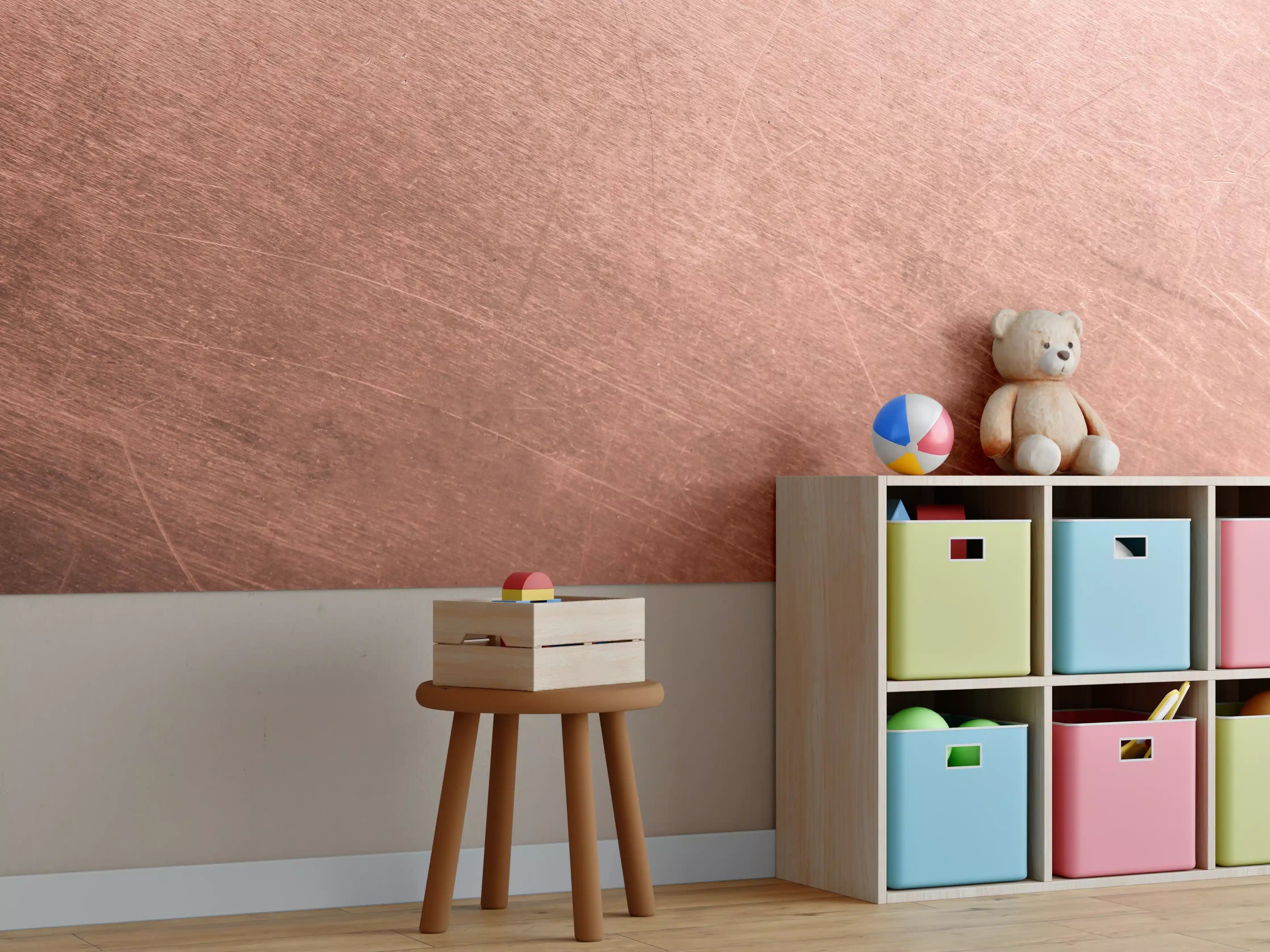 Kinderzimmer Wandgestaltung - Vintage-Kupferblech