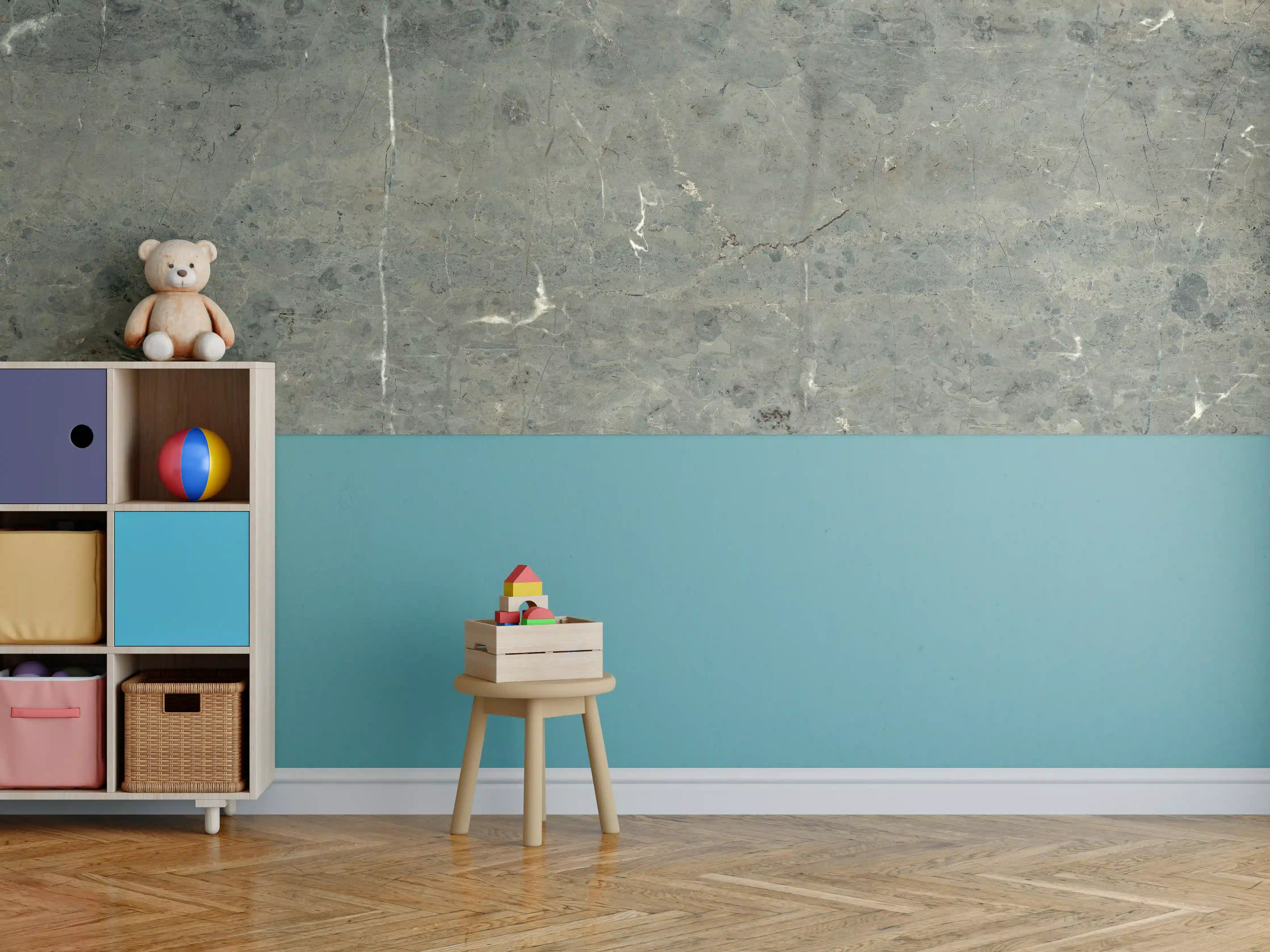 Kinderzimmer Wandgestaltung - Vintage Marmortextur