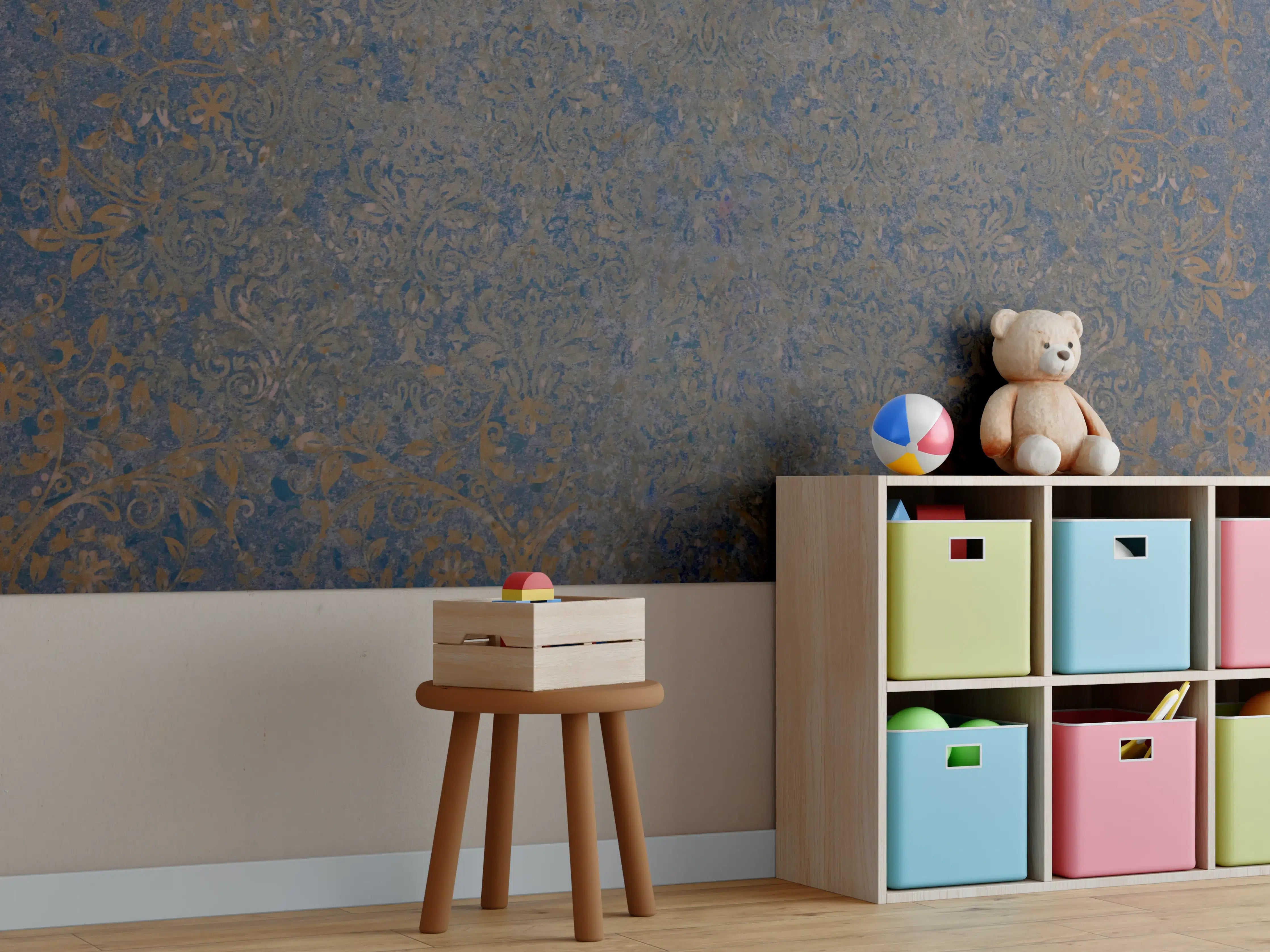 Kinderzimmer Wandgestaltung - Vintage-Patchwork-Fliesentextur