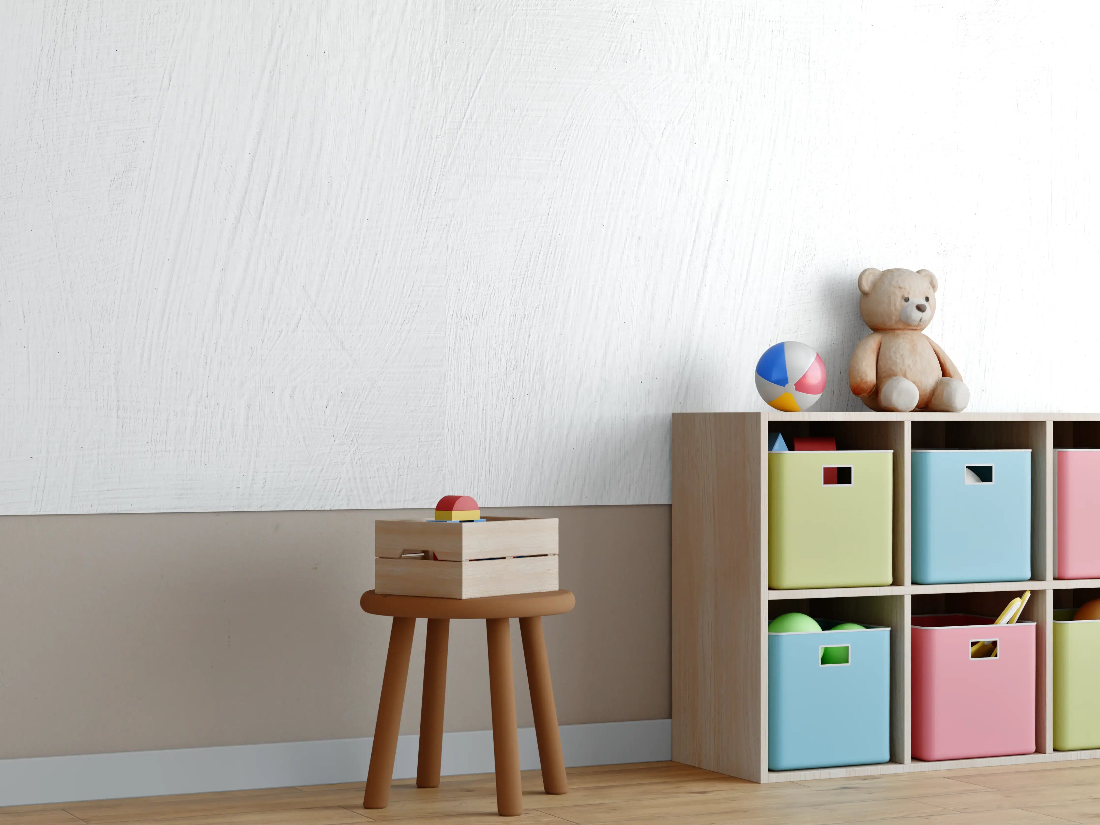 Kinderzimmer Wandgestaltung - Vintage weiß raue Oberfläche