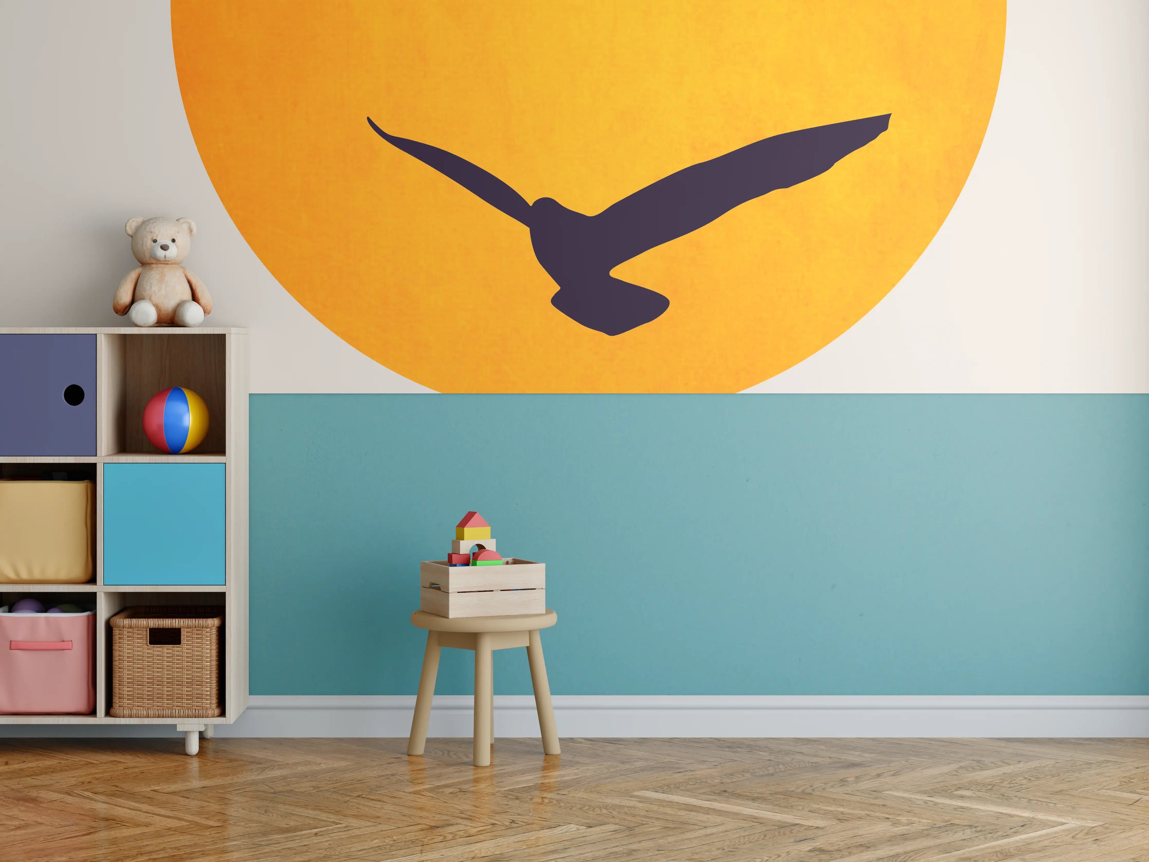 Kinderzimmer Wandgestaltung - Vögel im Himmel - Grafik