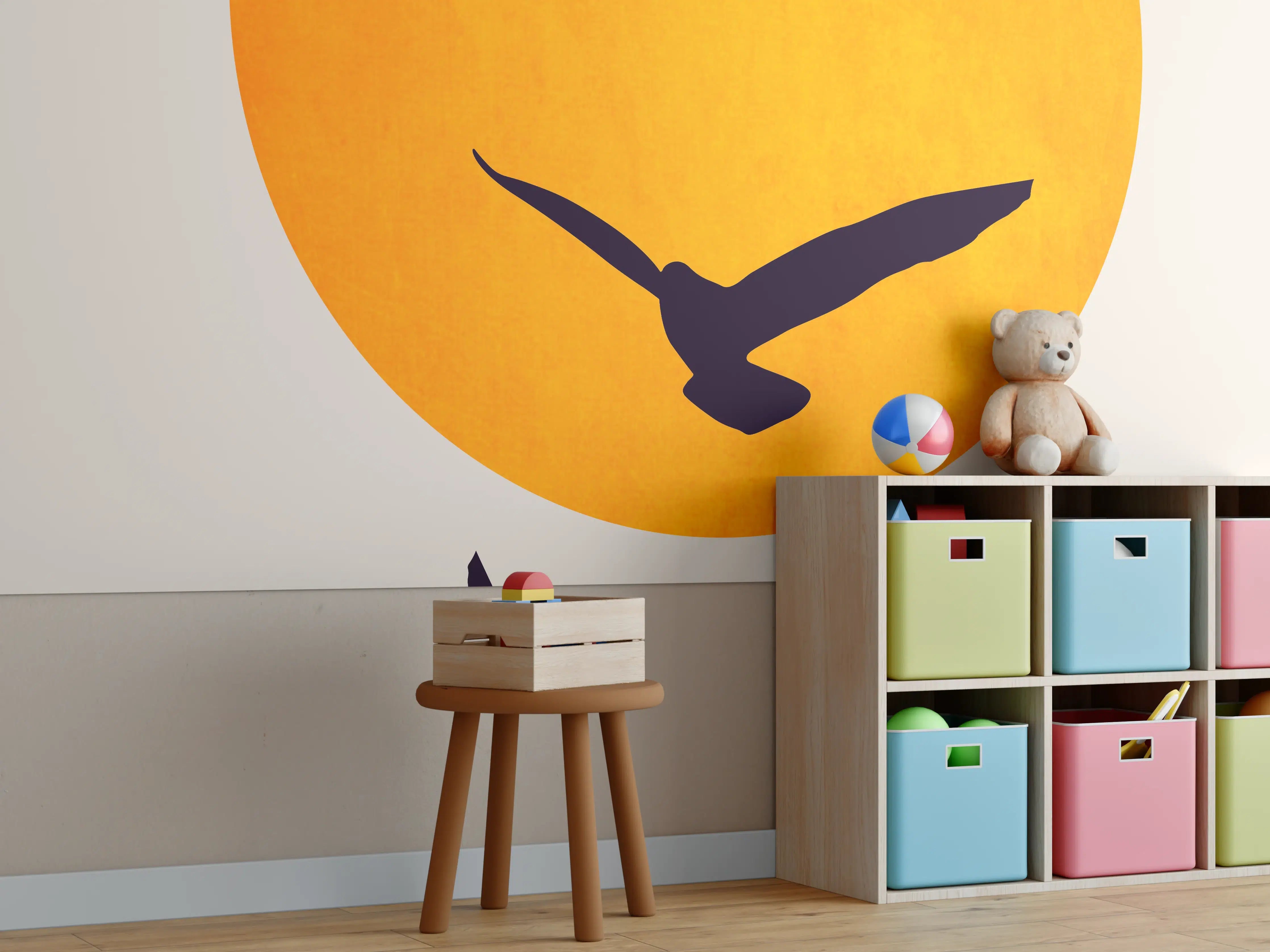 Kinderzimmer Wandgestaltung - Vögel im Himmel - Grafik