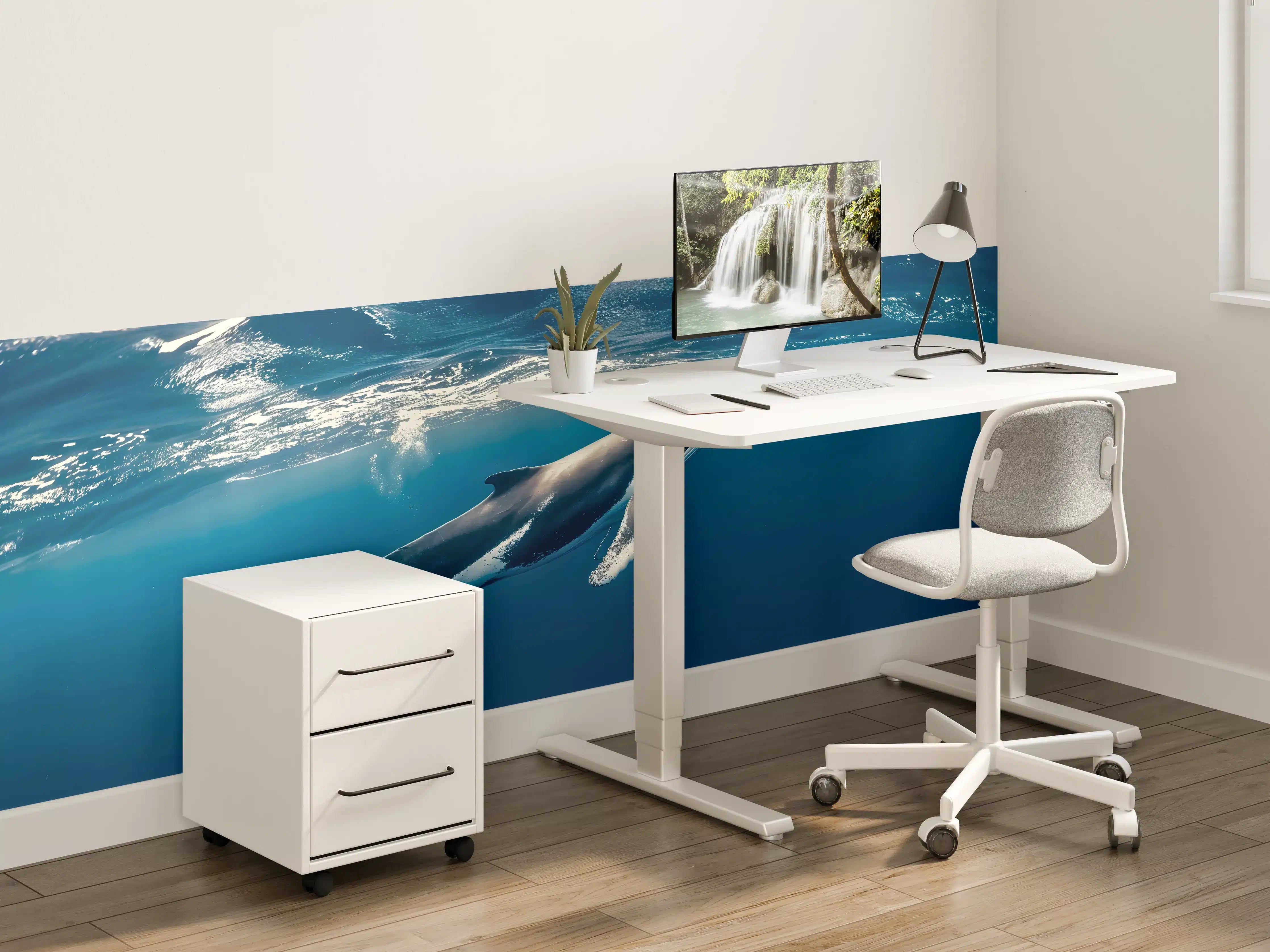 Kinderzimmer Wandgestaltung - Wal im blauen Ozean