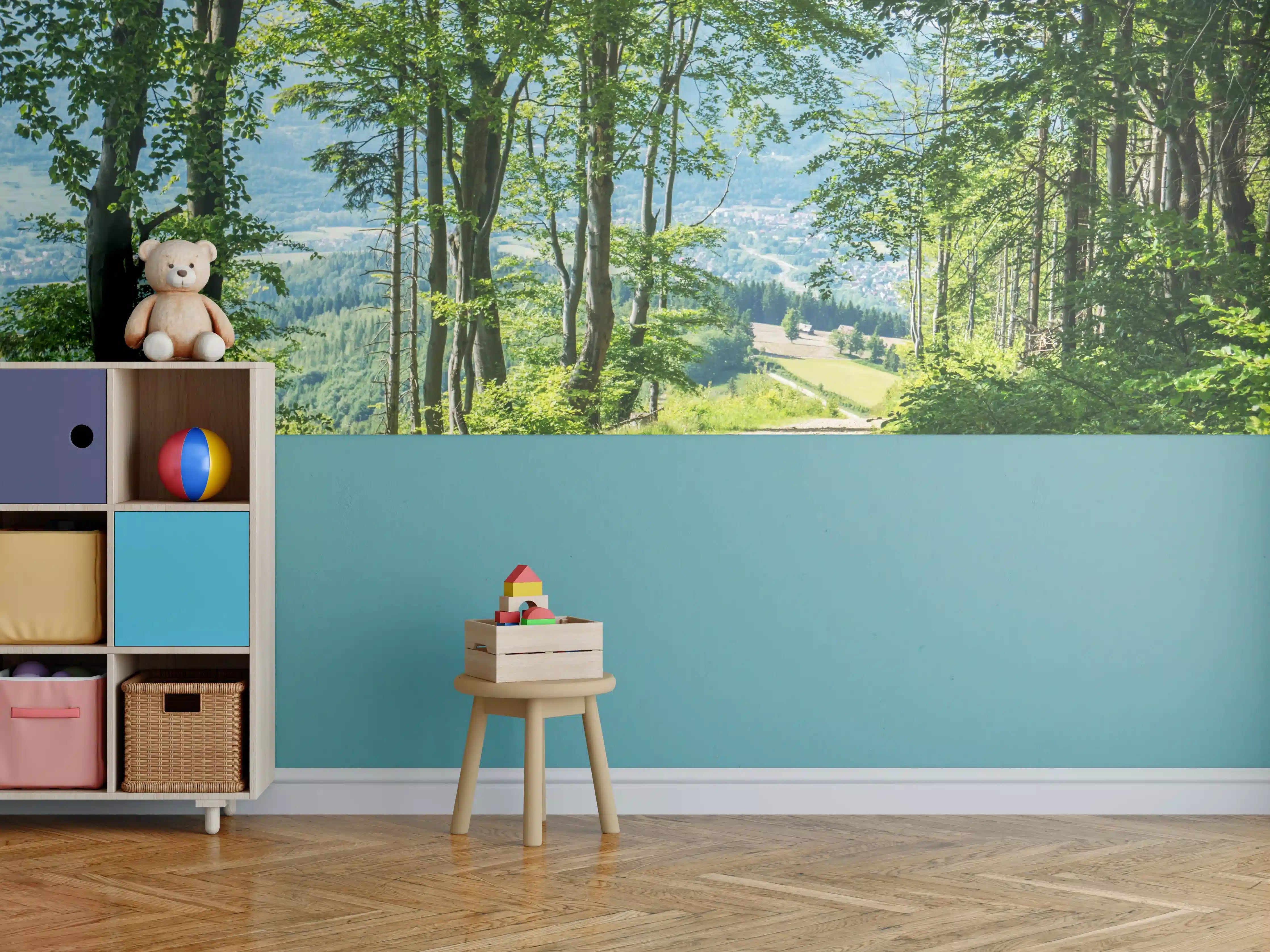 Kinderzimmer Wandgestaltung - Waldweg Beskiden Polen