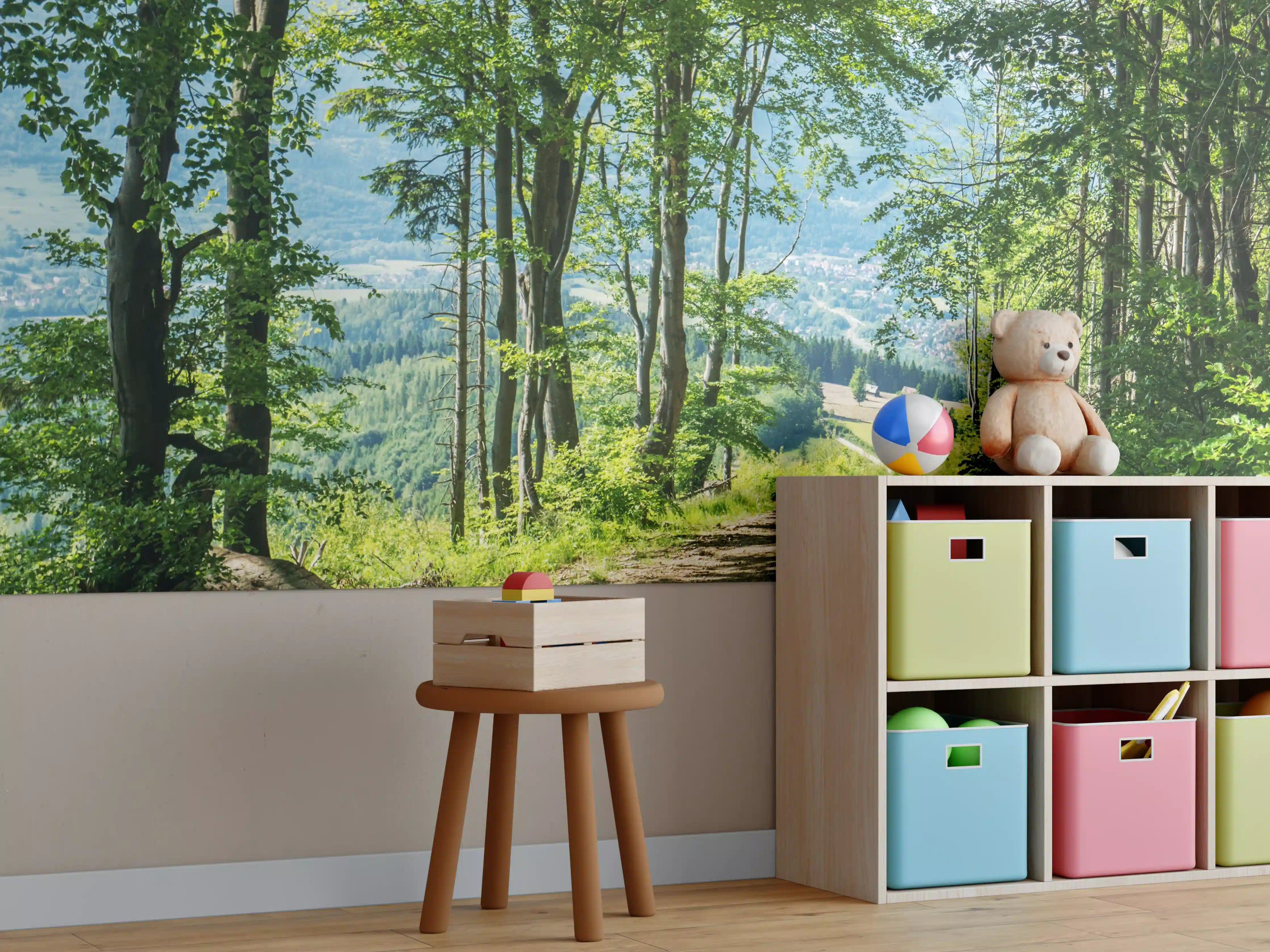 Kinderzimmer Wandgestaltung - Waldweg Beskiden Polen