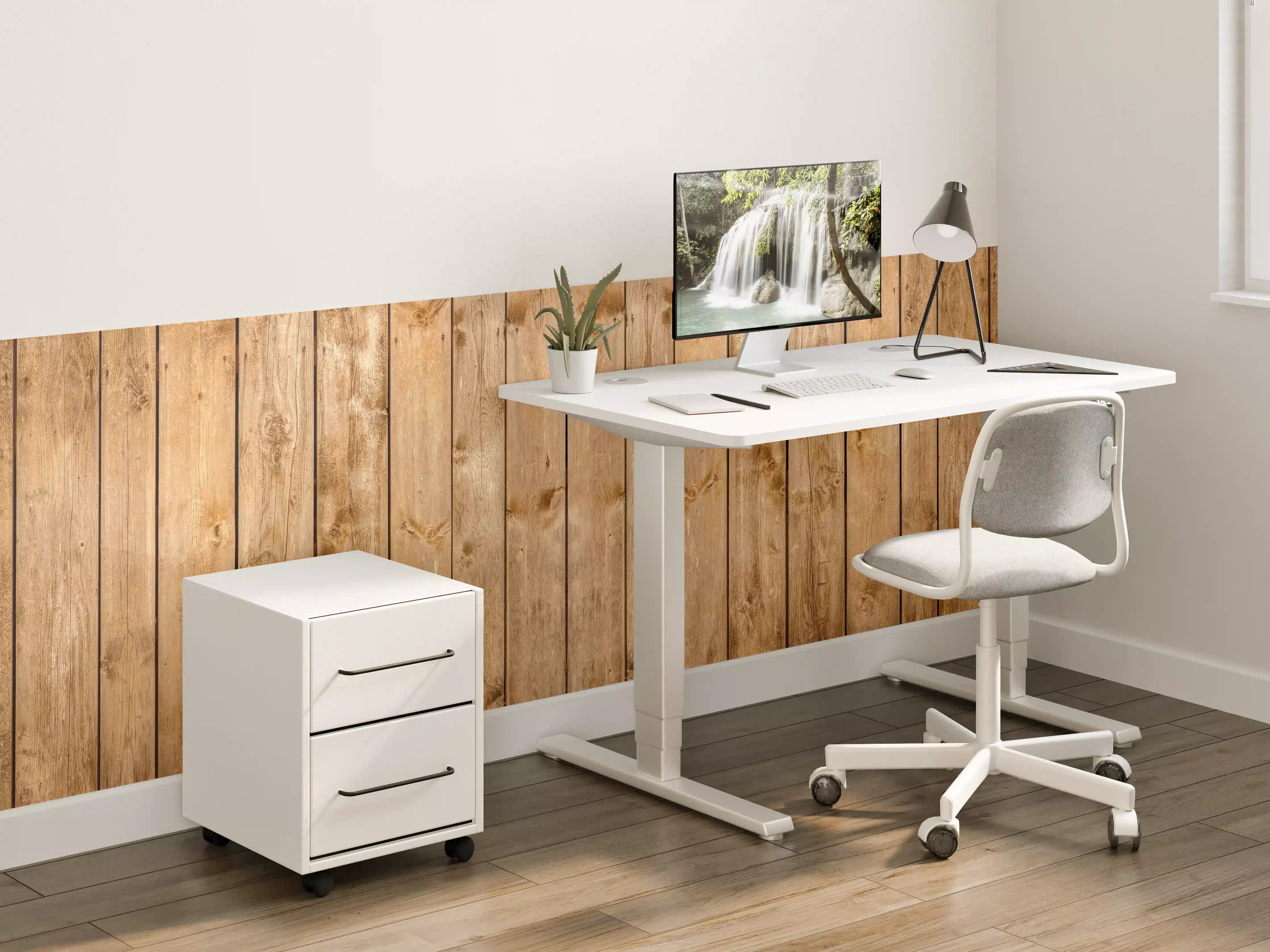 Kinderzimmer Wandgestaltung - Warme Brauntöne mit Grauweißer Optik