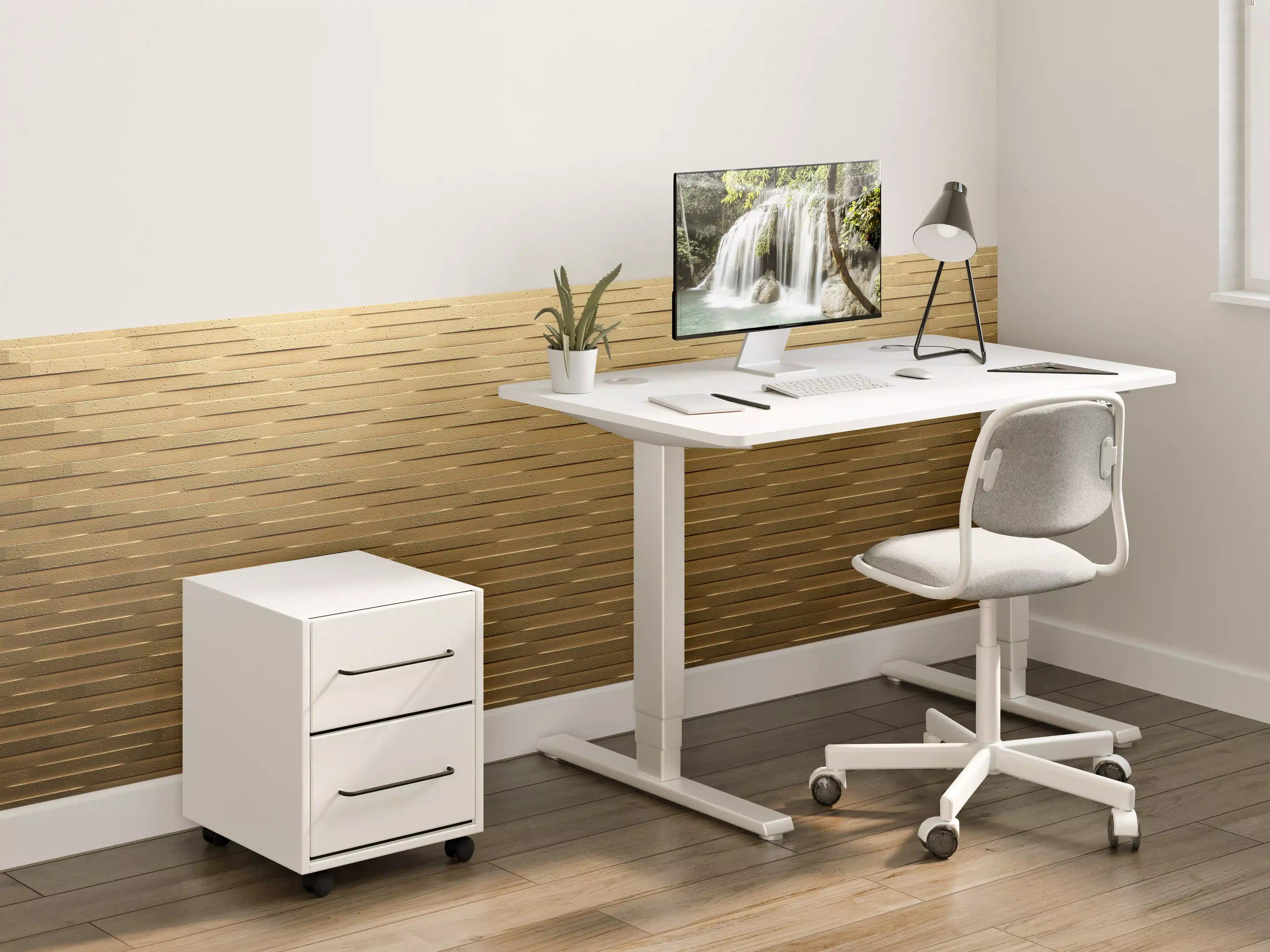 Kinderzimmer Wandgestaltung - Warme Holzmaserung mit Grautönen